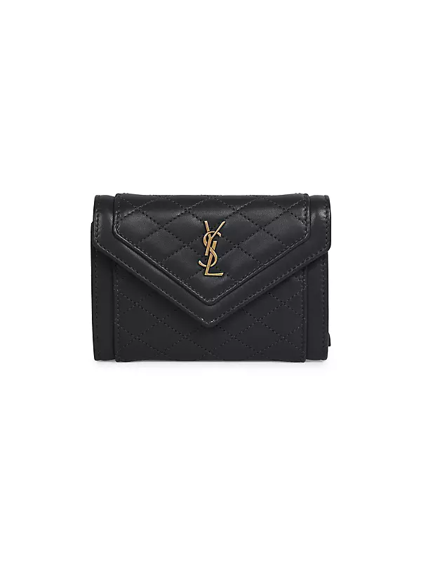 Saint Laurent Sade YSL Puffy Leather Envelope Clutch Bag