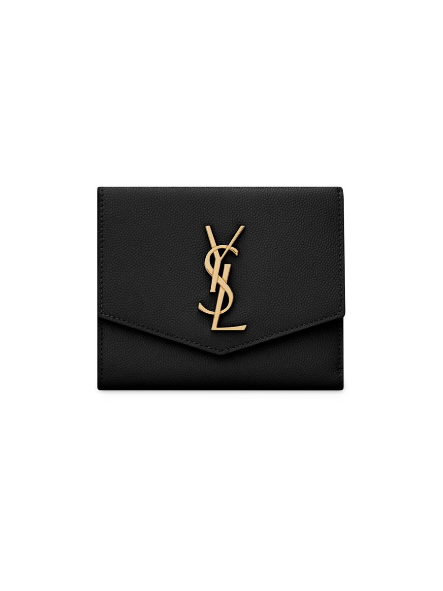 財布・小物その他 Saint Laurent Uptown Compact Wallet in Grain De Poudre Black 0400018014137?wid=900
