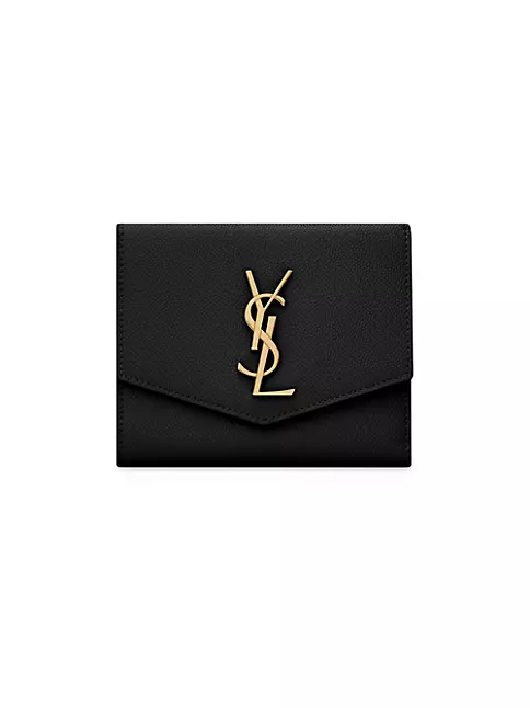 Saint Laurent 'Monogram' Zip Around Quilted Calfskin Leather Wallet