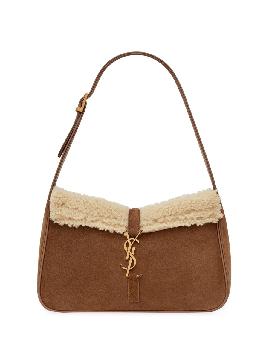 【関税&送料込】Saint Laurent Beige Shearling Mini Le 37 Buc Le 37 Mini shearling bucket bag in beige - Saint Laurent