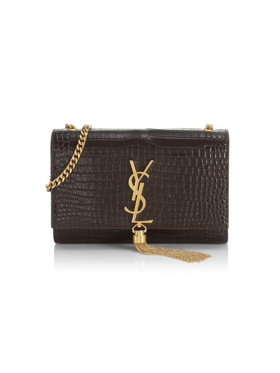 【関税＆送料込み】Saint Laurent Small Kate Tassel Shoulder Saint Laurent Small Kate Crocodile-Embossed Leather Shoulder