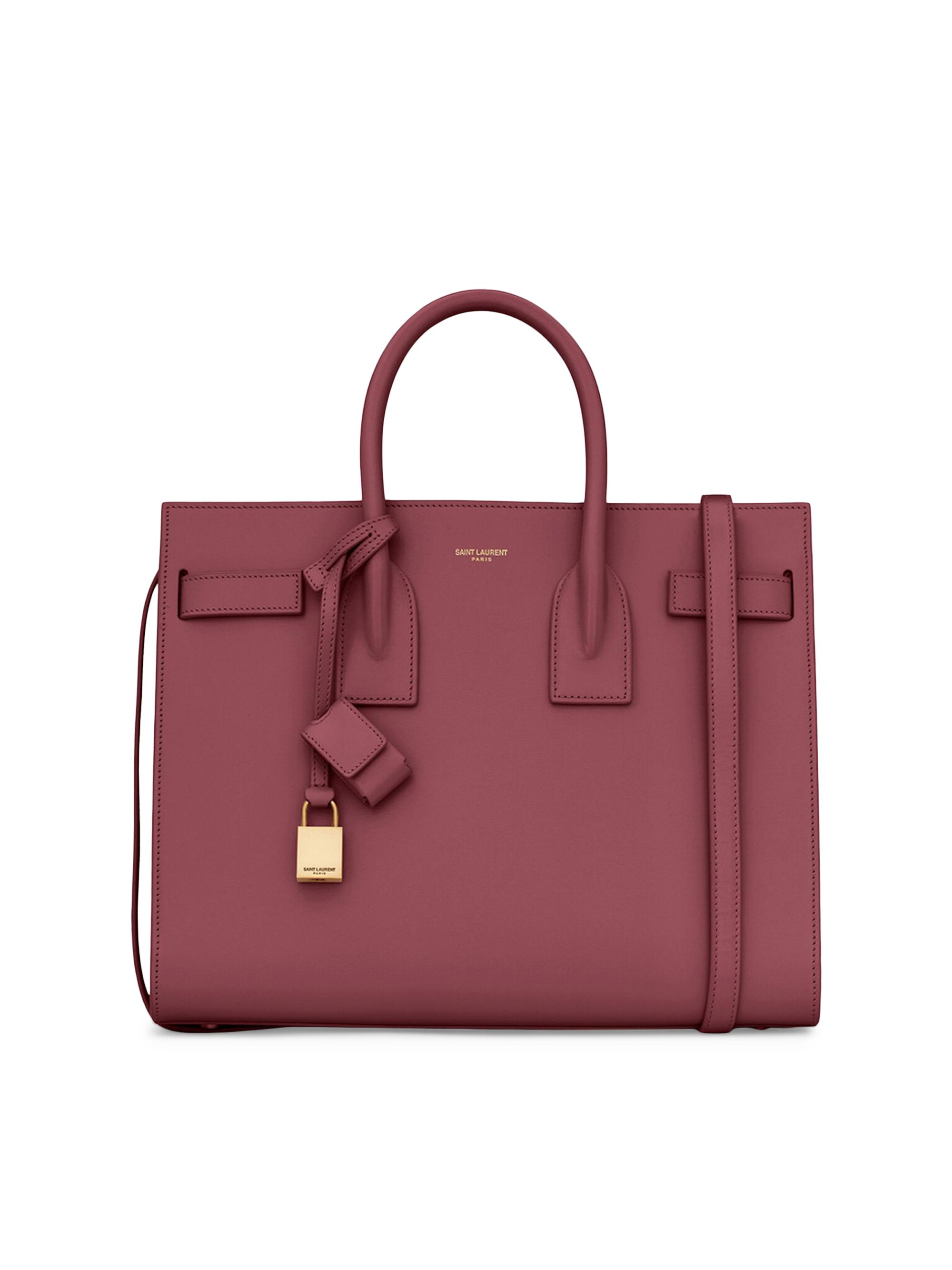 Saint Laurent Women's  Carryall Sac De Jour Leather Satchel - Rouge Merlot