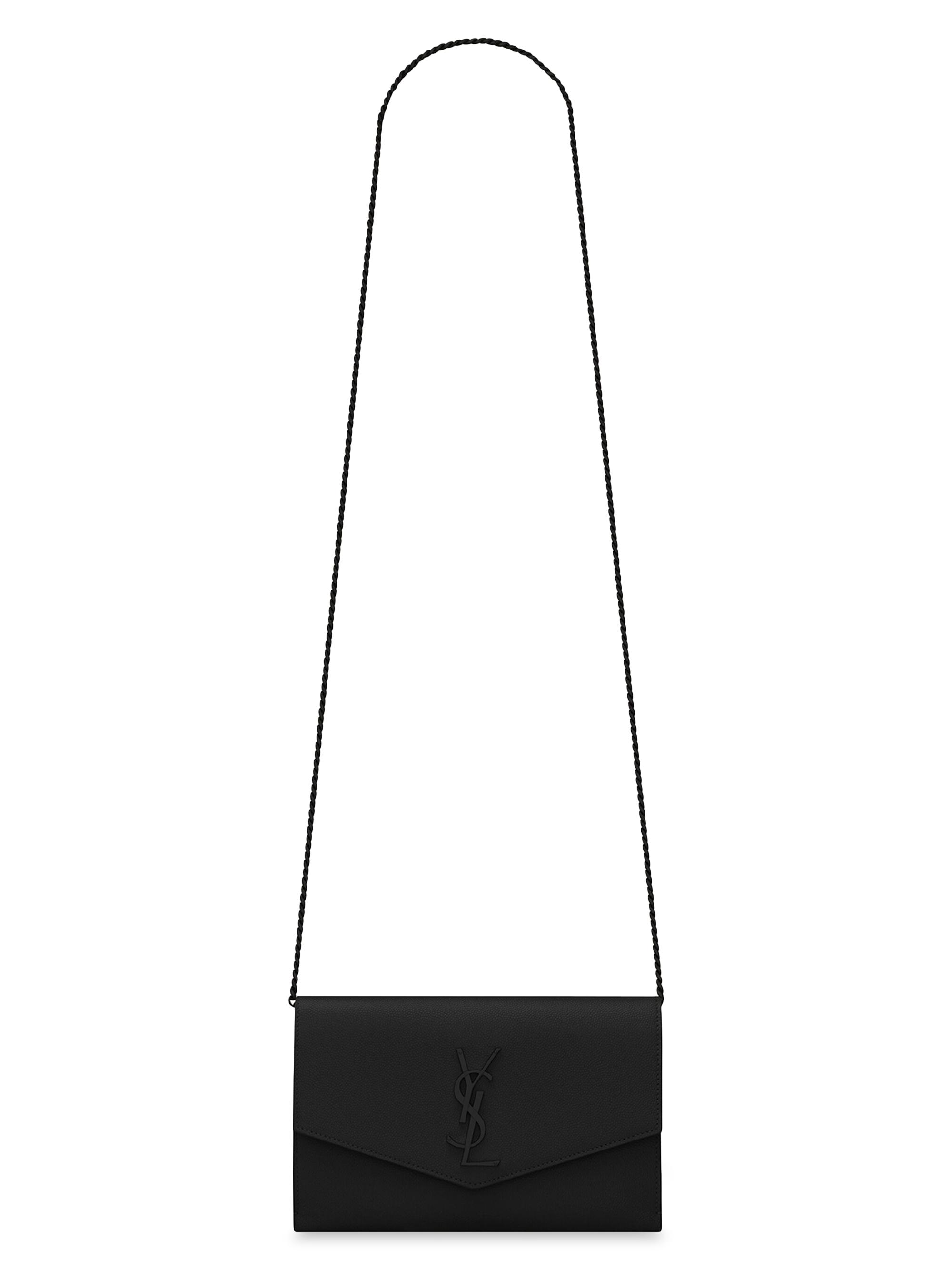 Saint Laurent Women's Uptown Leather Wallet-On-Chain - Nero