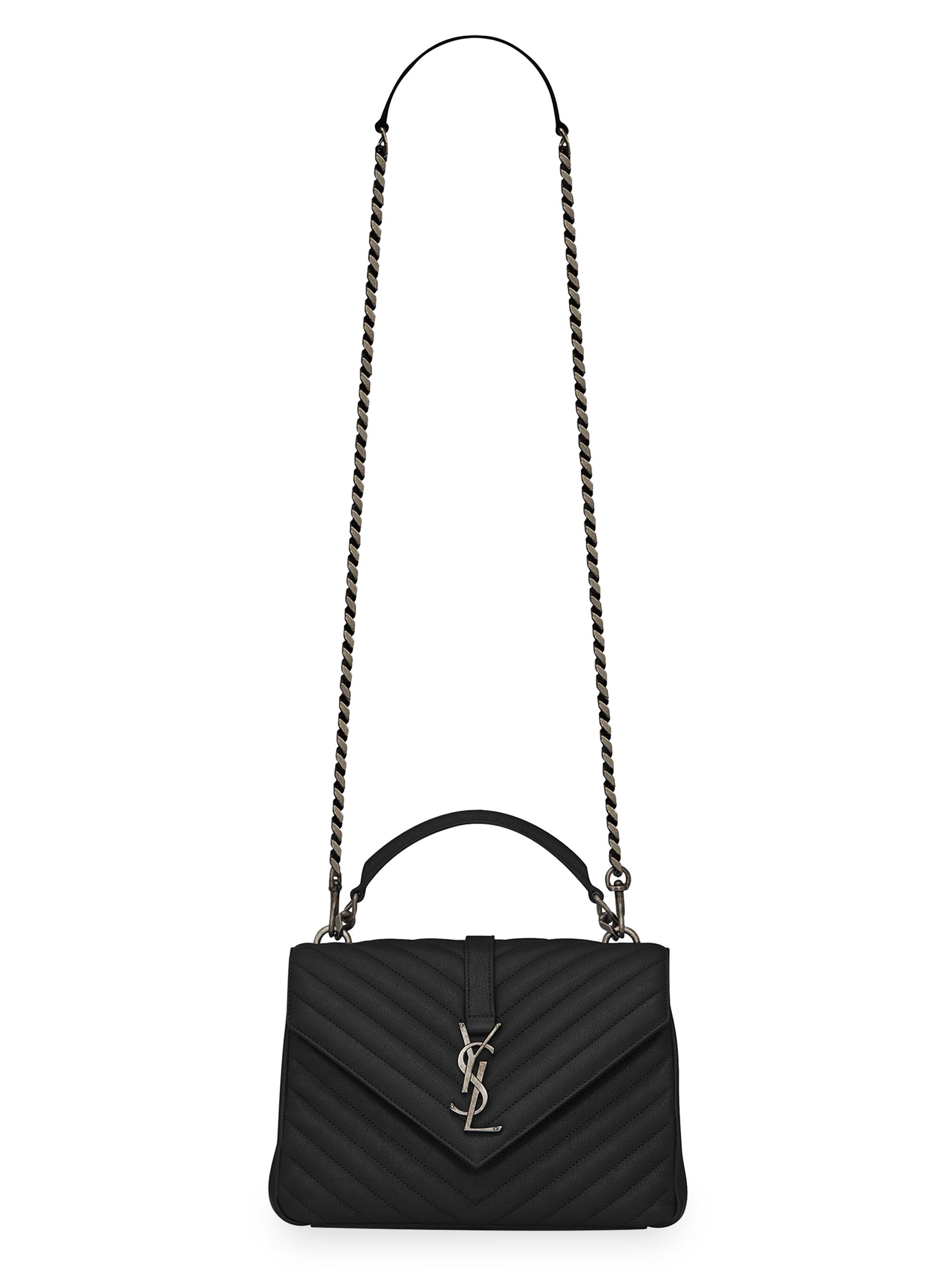 Saint Laurent Women's College  in Quilted Leather - Nero