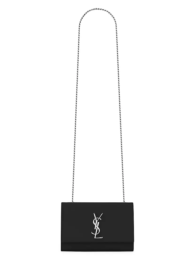 Shop Saint Laurent Kate Medium Chain Bag In Grain De Poudre