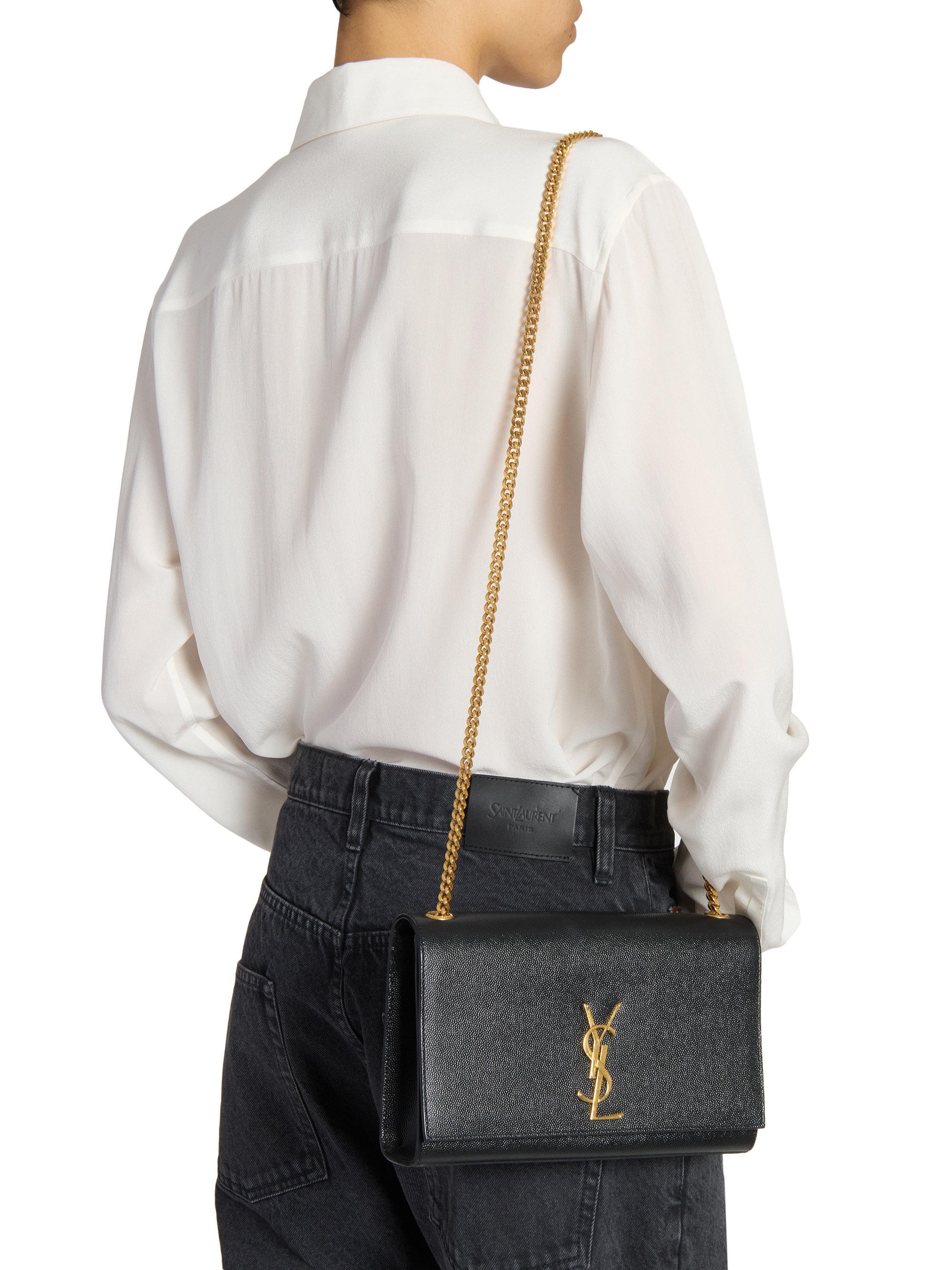 Saint Laurent Kate Medium in Grain De Poudre Embossed Leather