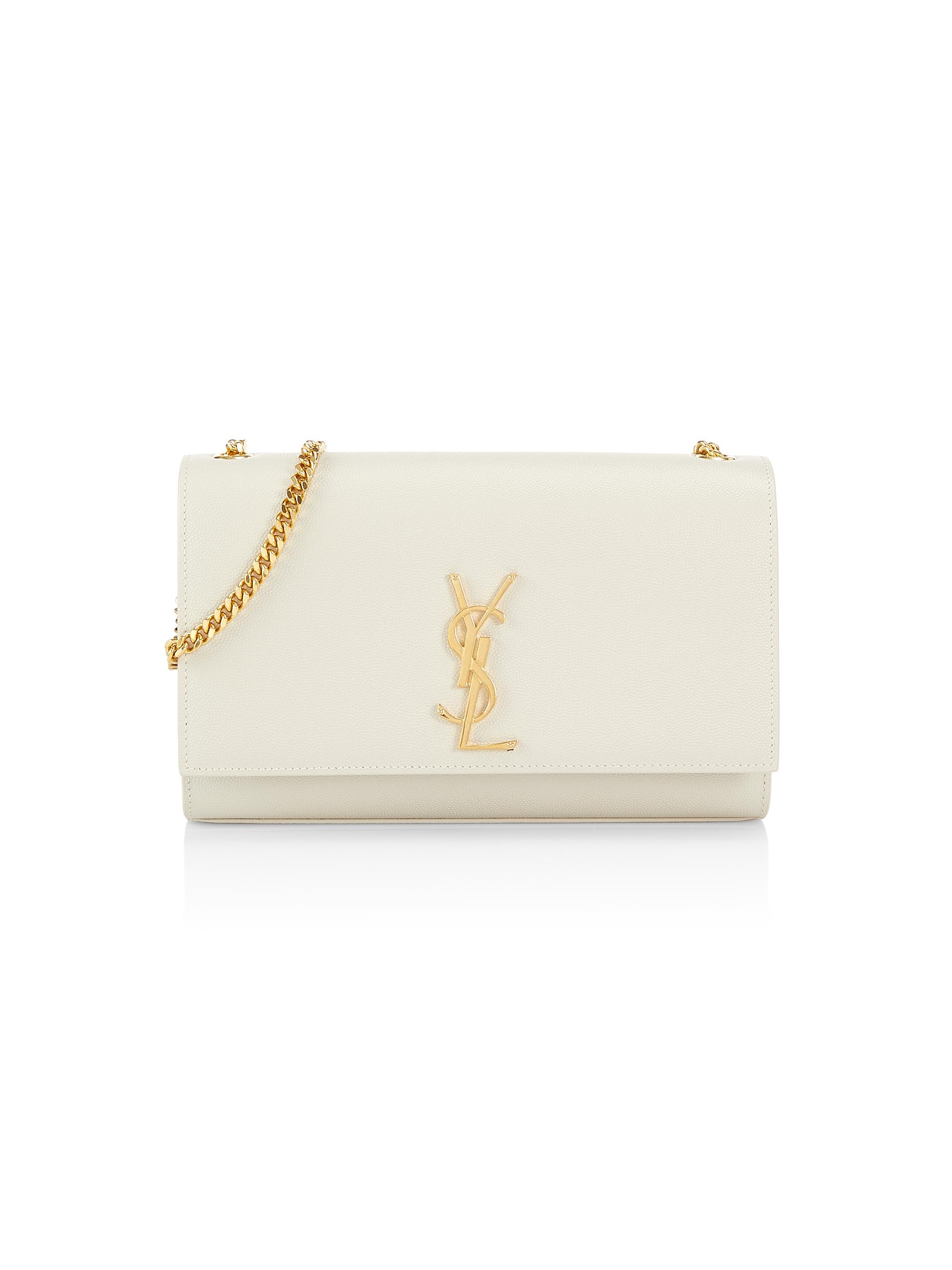 Saint Laurent Women's Kate  in Grain De Poudre Embossed Leather - Crema Soft