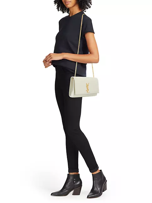 Saint Laurent Women's Kate Medium Crossbody Bag in Suede - Camel