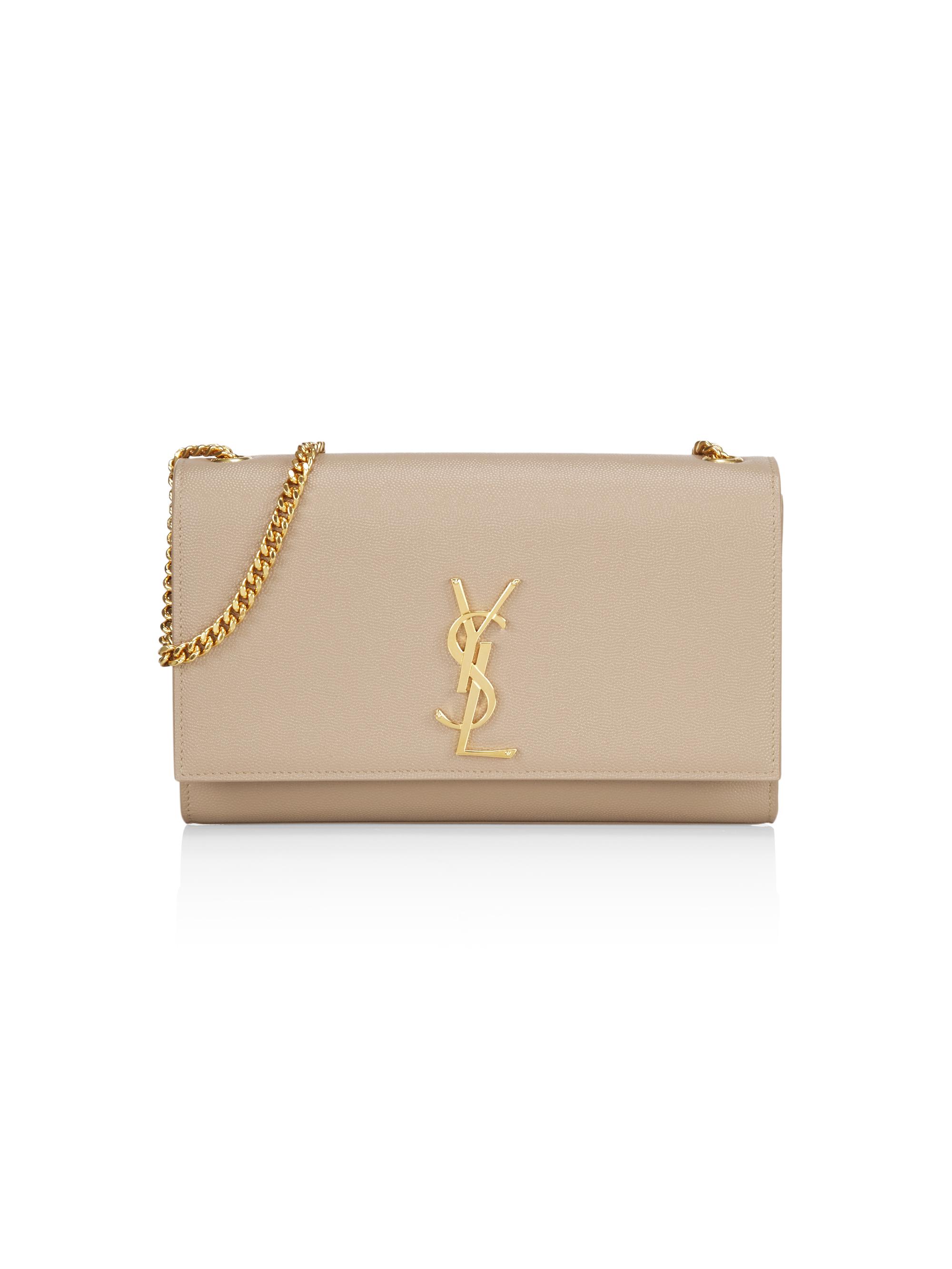 Saint Laurent Women's Kate  in Grain De Poudre Embossed Leather - Dark Beige