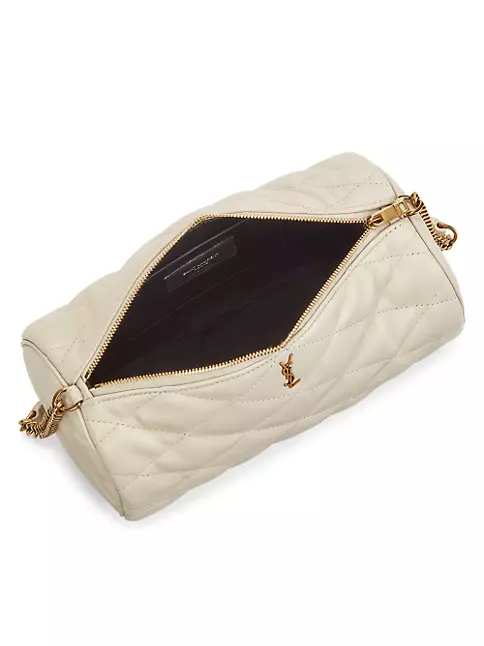 Sade Mini Leather Shoulder Bag in White - Saint Laurent