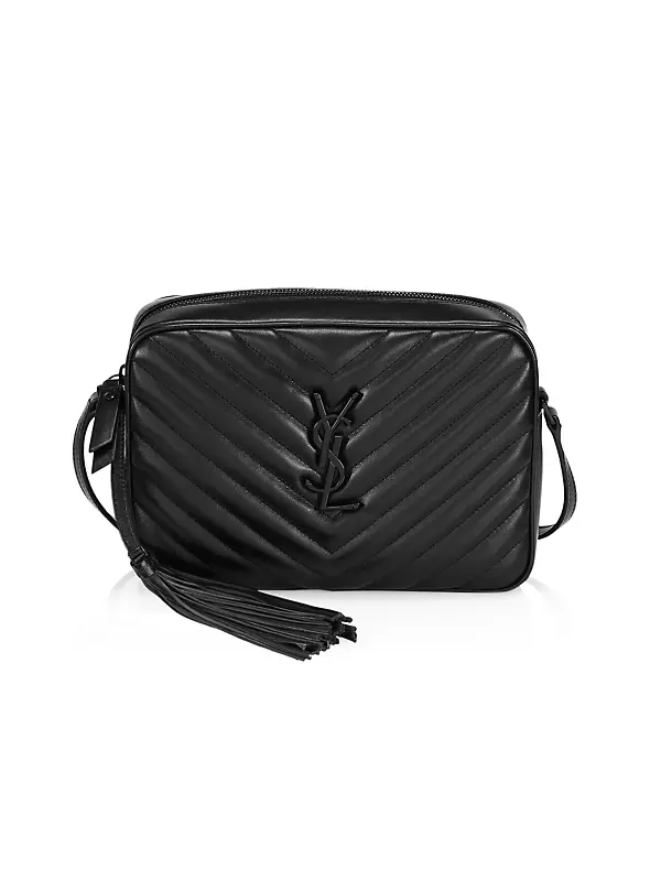 Saint Laurent Lou Camera Bag Matelasse Chevron Leather Small Black 2309591