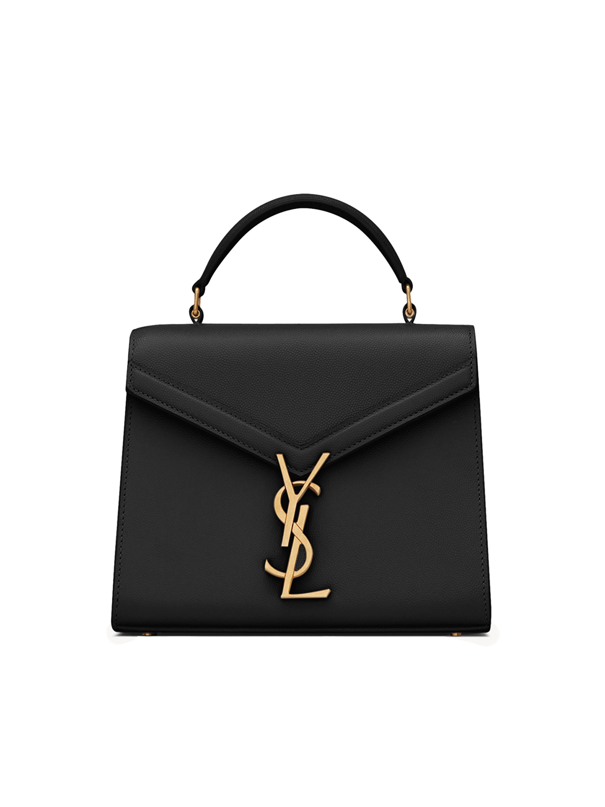 Saint Laurent Cassandra Mini Top Handle Bag in Grain De Poudre