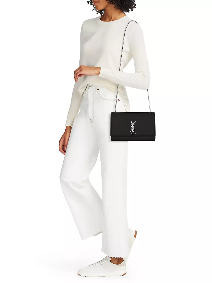 Saint Laurent Kate Medium Shoulder Bag in White