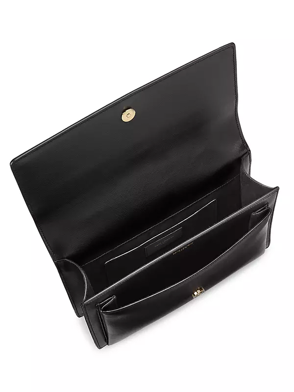 Saint Laurent Medium Cassandra Quilted Envelope Bag in Noir