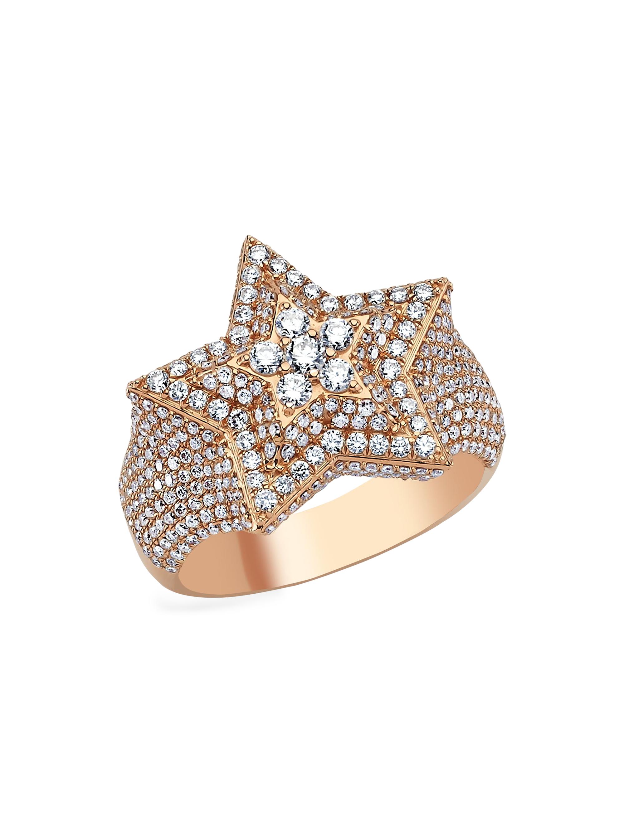 Bee Goddess Women's Star Light Sirius 18K Rose Gold & Diamond Ring - Rose Gold