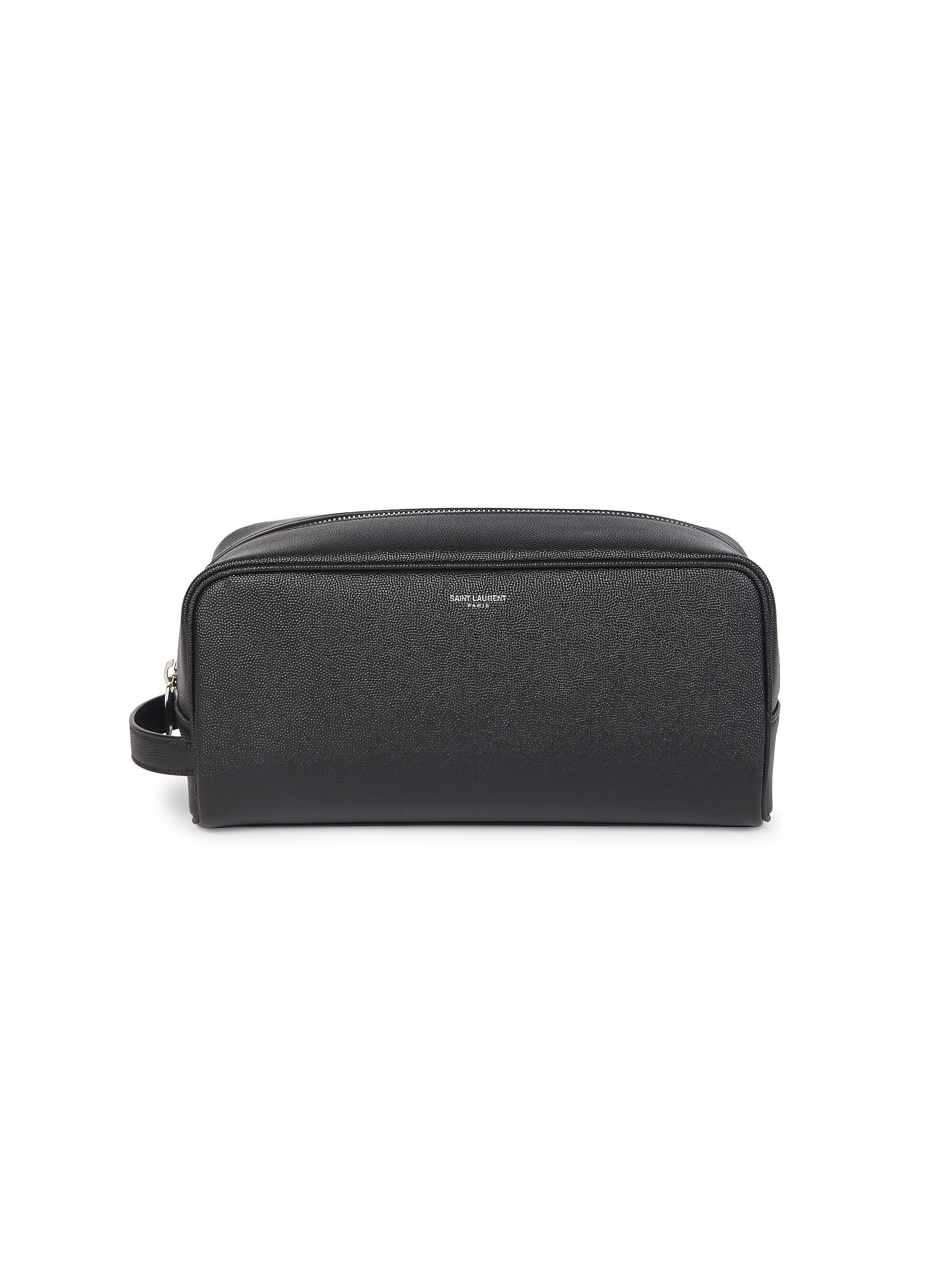 Saint Laurent Leather Toiletry Case - Black