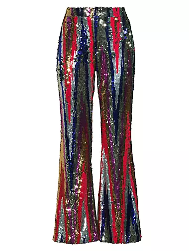 Style Pantry, Plunging Neck Bodysuit + Sequin High Waist Pants