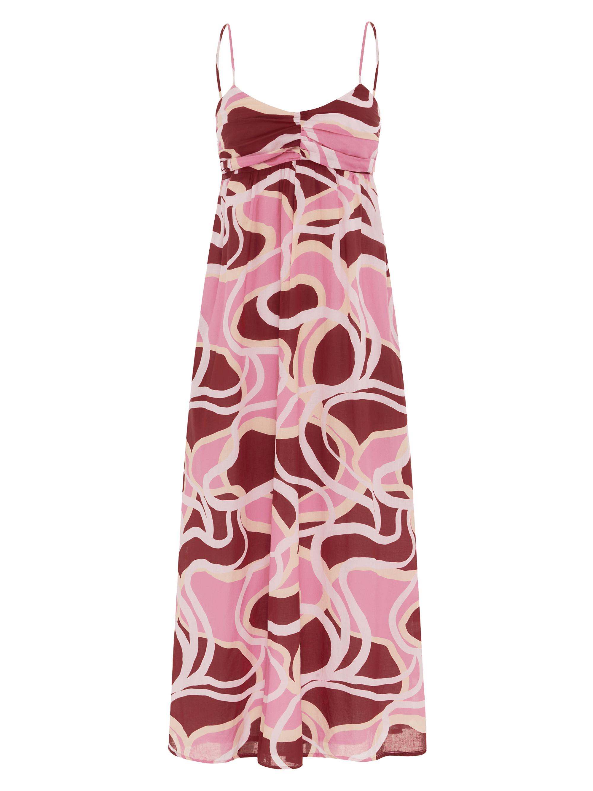 Bird & Knoll Women's Rio Printed Cotton Ruched Maxi Dress - Sunrise