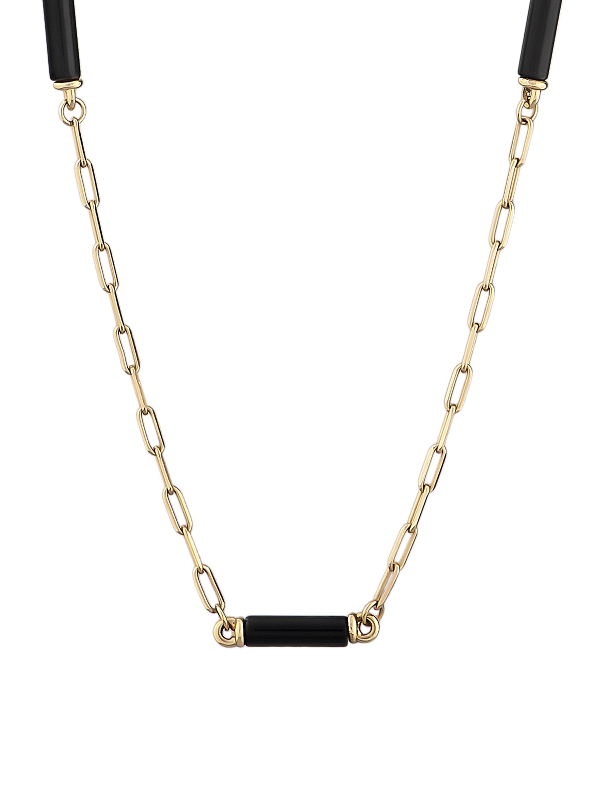Bee Goddess Women's 14K Rose Gold & Onyx Station Necklace - Rose Gold