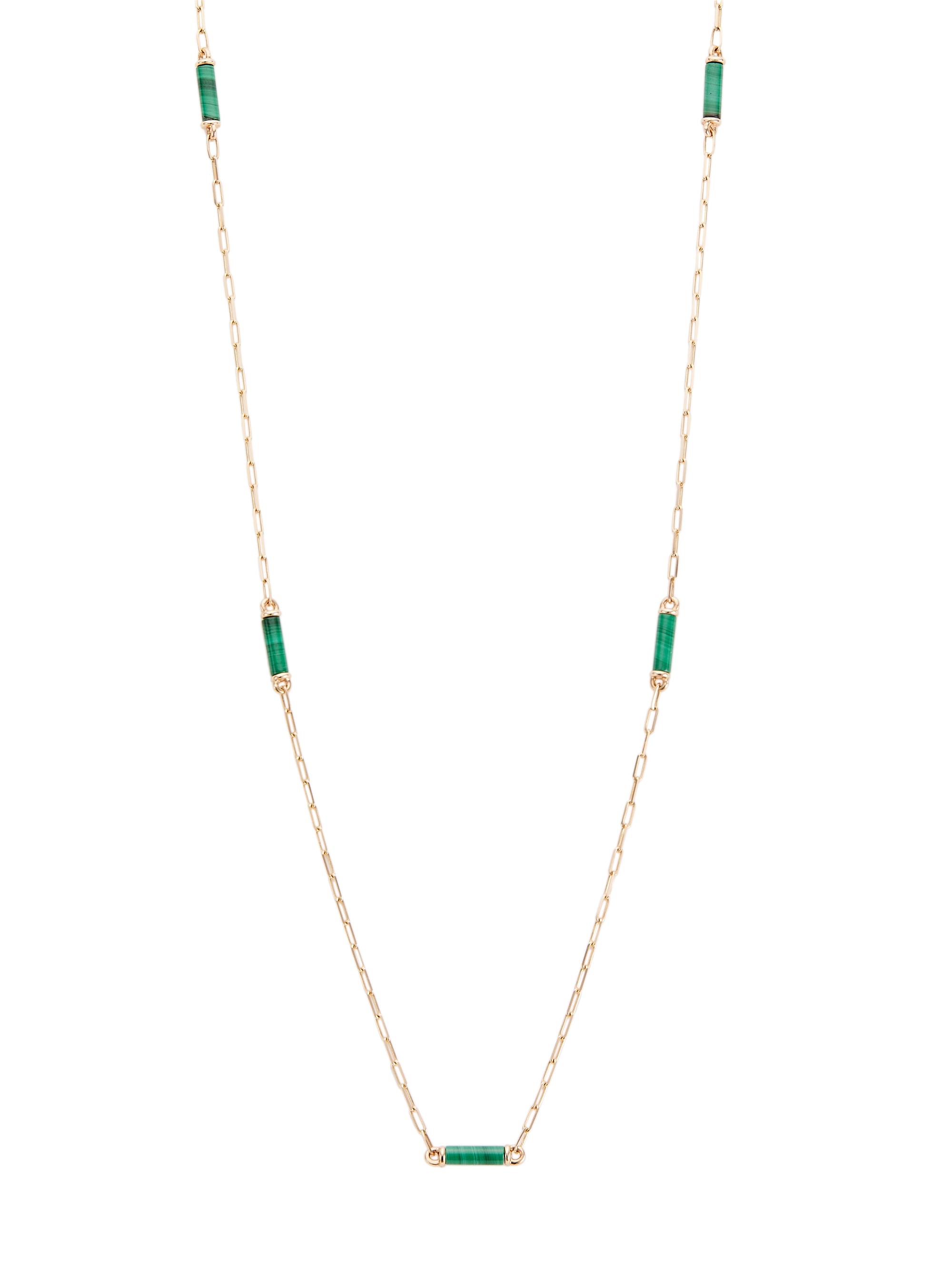 Bee Goddess Women's 14K Rose Gold & Malachite Station Necklace - Rose Gold