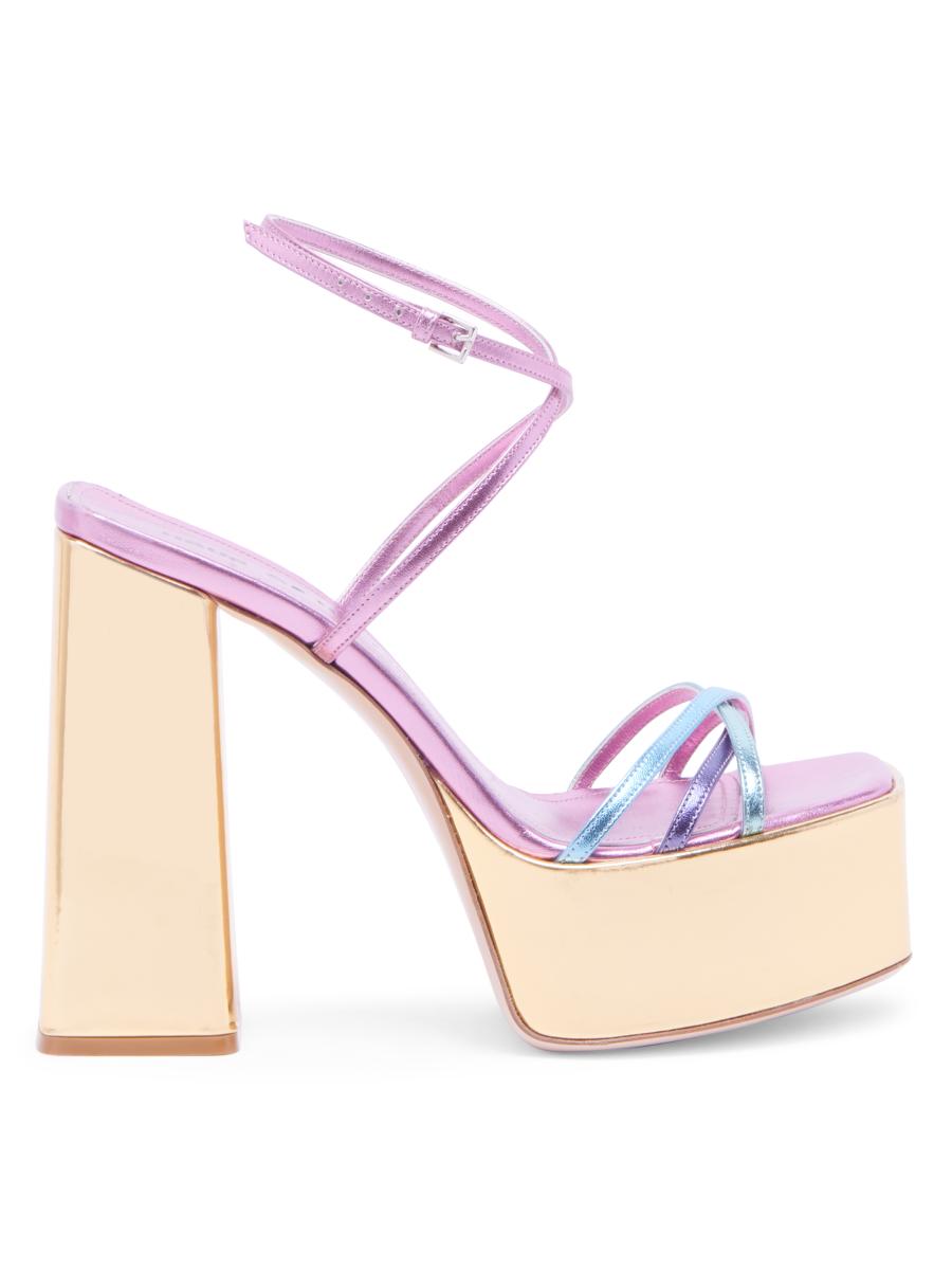 【関税込み】HAUS OF HONEY Platform sandals Haus Of Honey Wannabe Colorblock Leather Platform Sandals