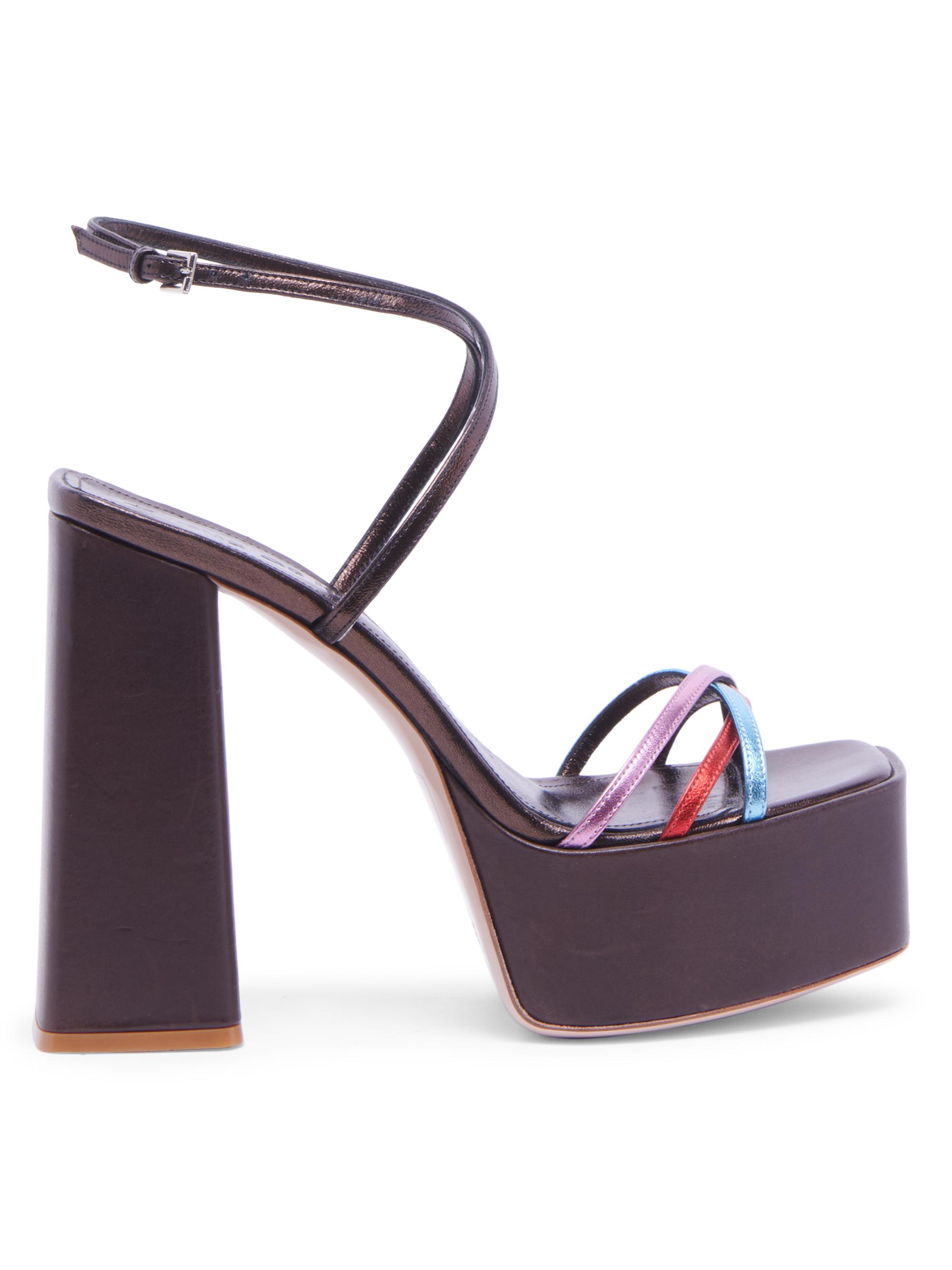 Haus Of Honey Women's Wannabe Colorblock Leather Platform Sandals - Brown