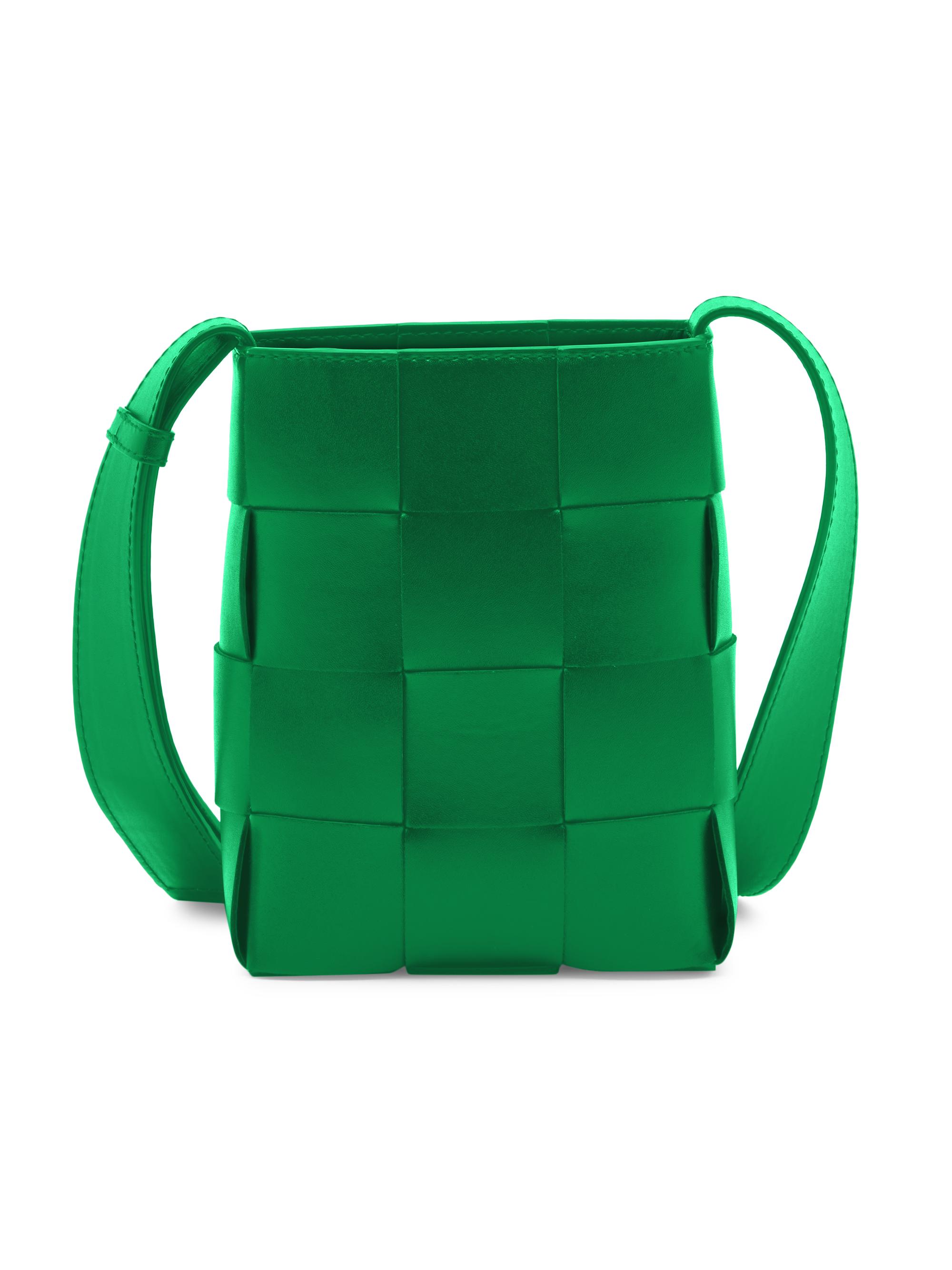 Bottega Veneta Men's Woven Leather Phone Pouch - Parakeet Silver