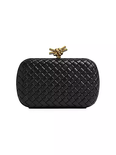 Knot Padded Leather Clutch