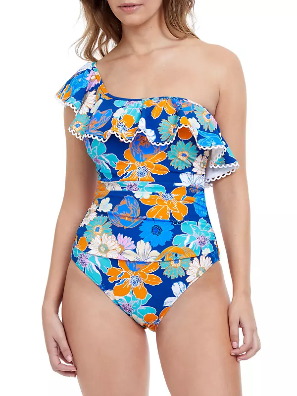 Shop Gottex Swimwear Rising Sun One-Shoulder Swimsuit