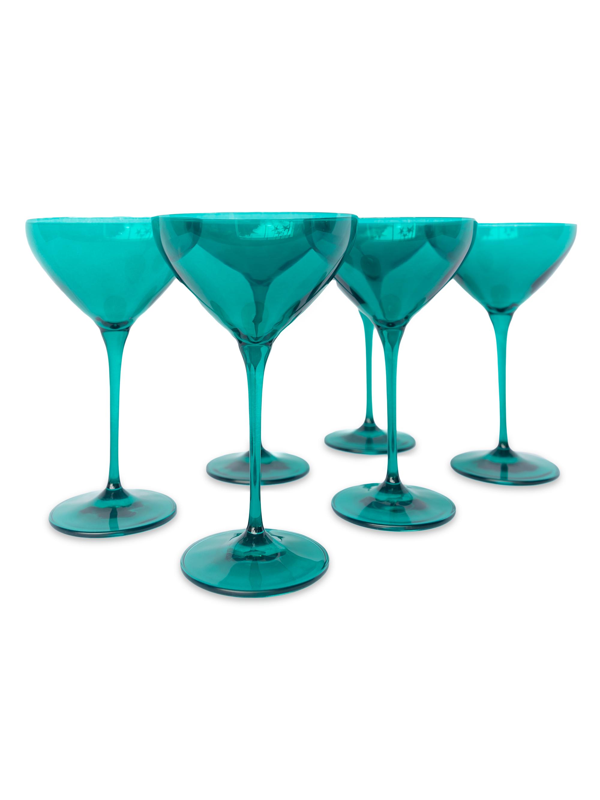 Estelle Colored Glass Estelle Colored 6-Piece Martini Glass Set - Yellow