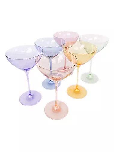 Estelle Colored 6-Piece Martini Glass Set