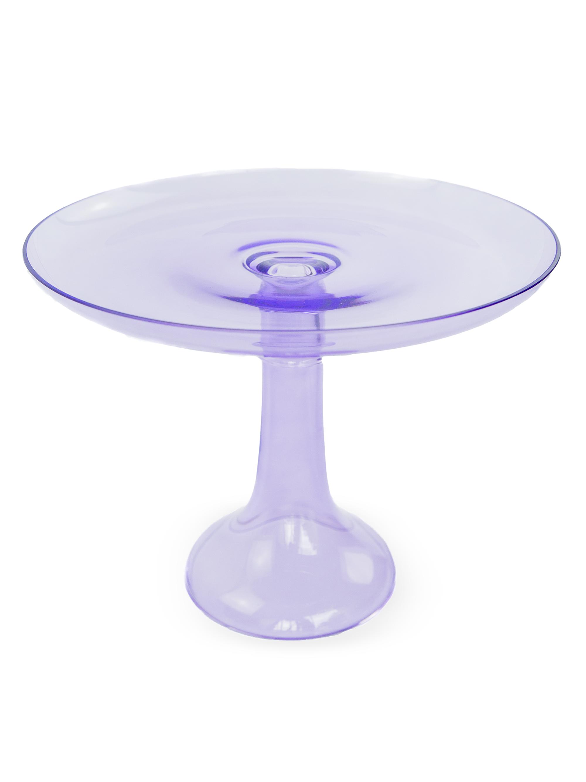 Estelle Colored Glass Cake Stand - Lavender