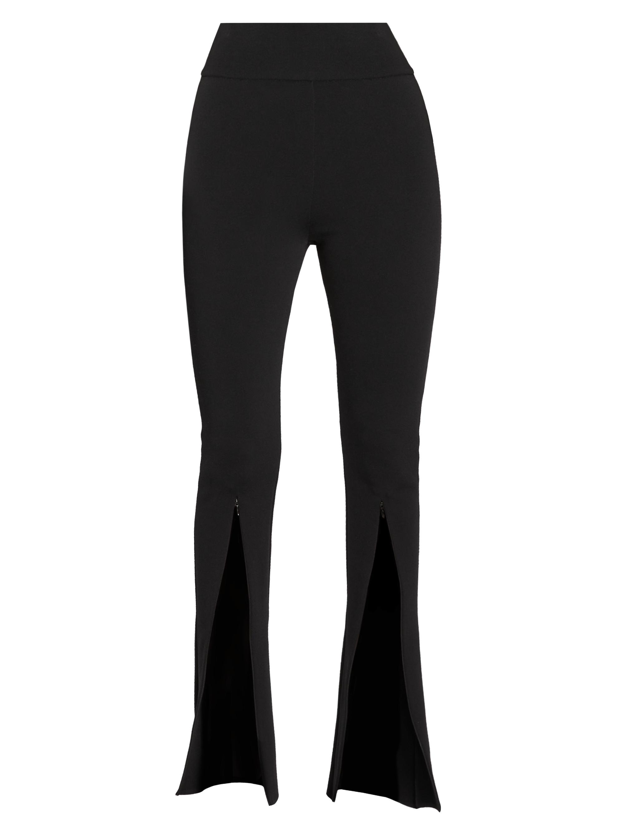 Alaïa Women's Slit High-Waisted Leggings - Noir
