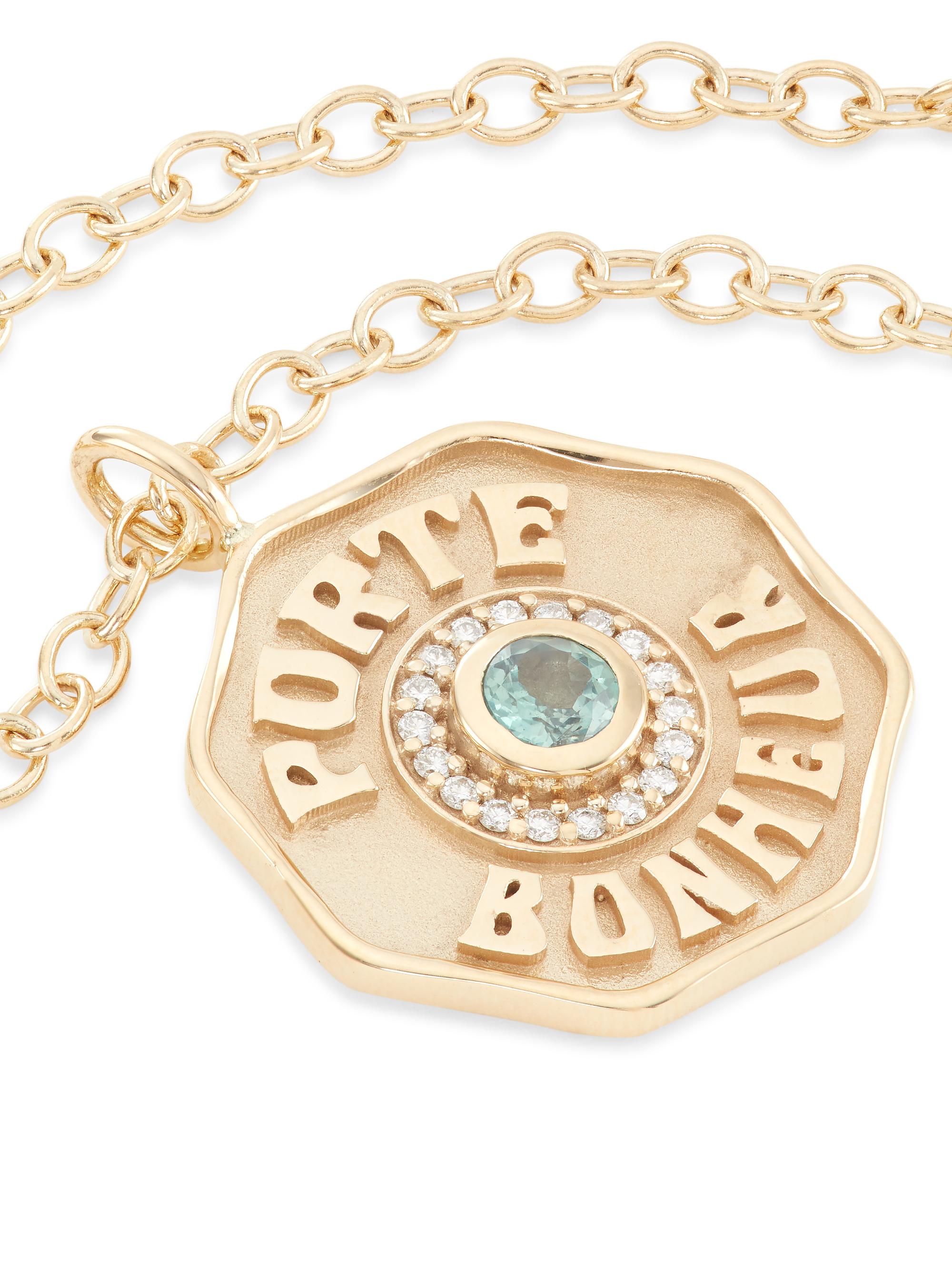 Marlo Laz Je Porte Bonheur 14K Yellow Gold & Alexandrite Necklace
