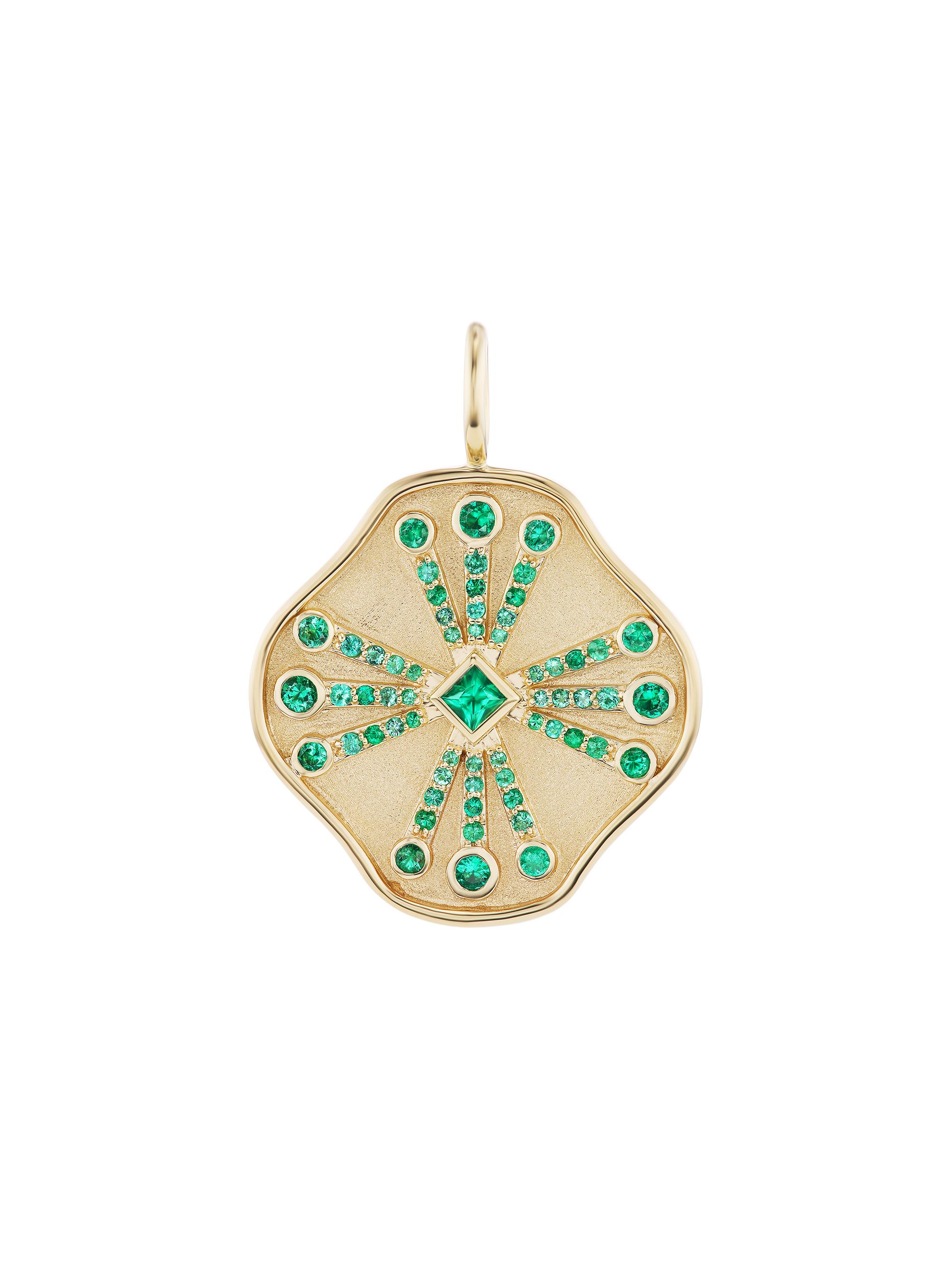 Marlo Laz Women's Desert Rising Guiding Light 14K Yellow Gold & Emerald Charm - Emerald