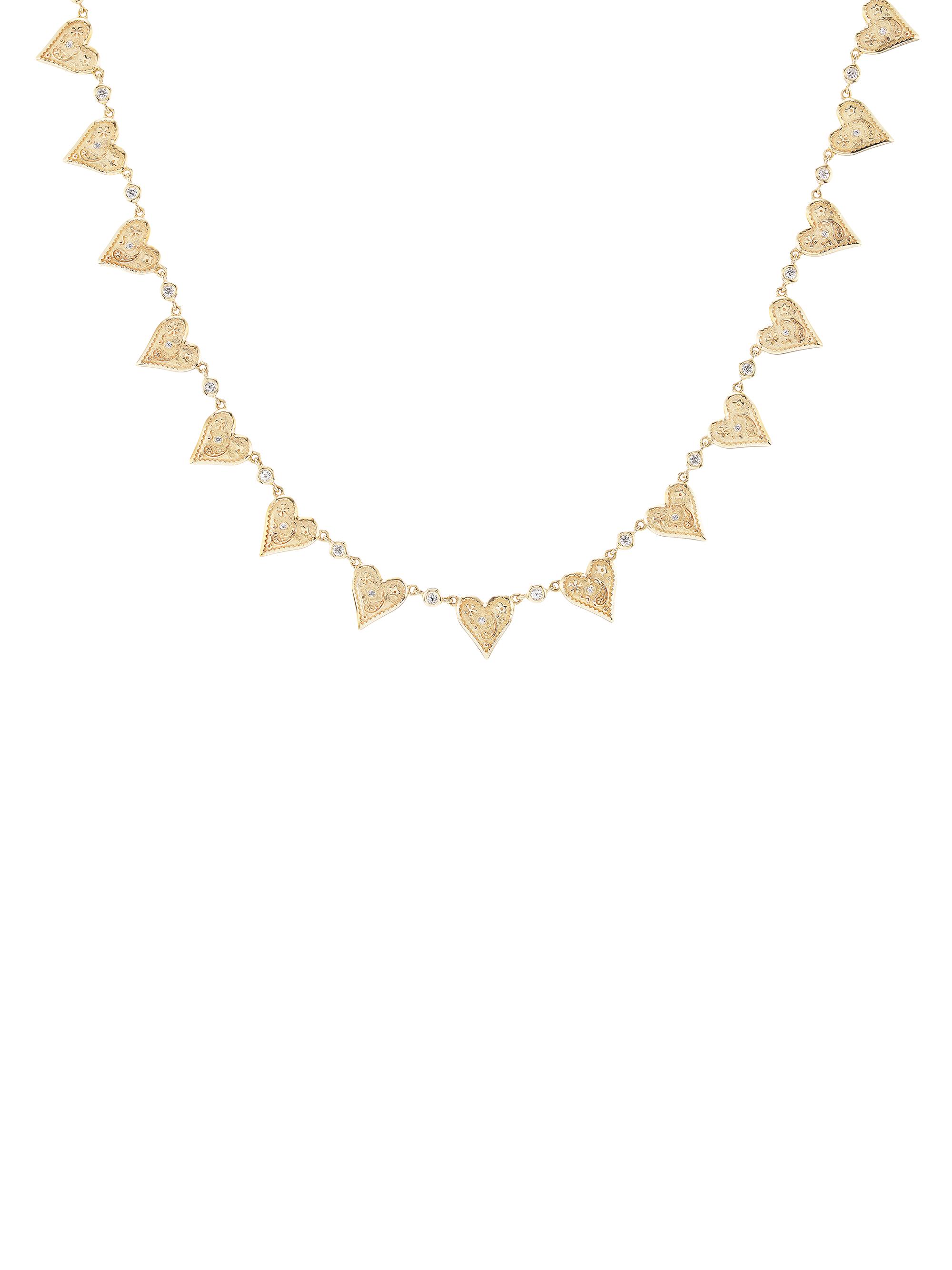 Marlo Laz Women's Desert Rising Southwestern Heart 14K Yellow Gold & 0.74 TCW Diamond Choker - Yellow Gold