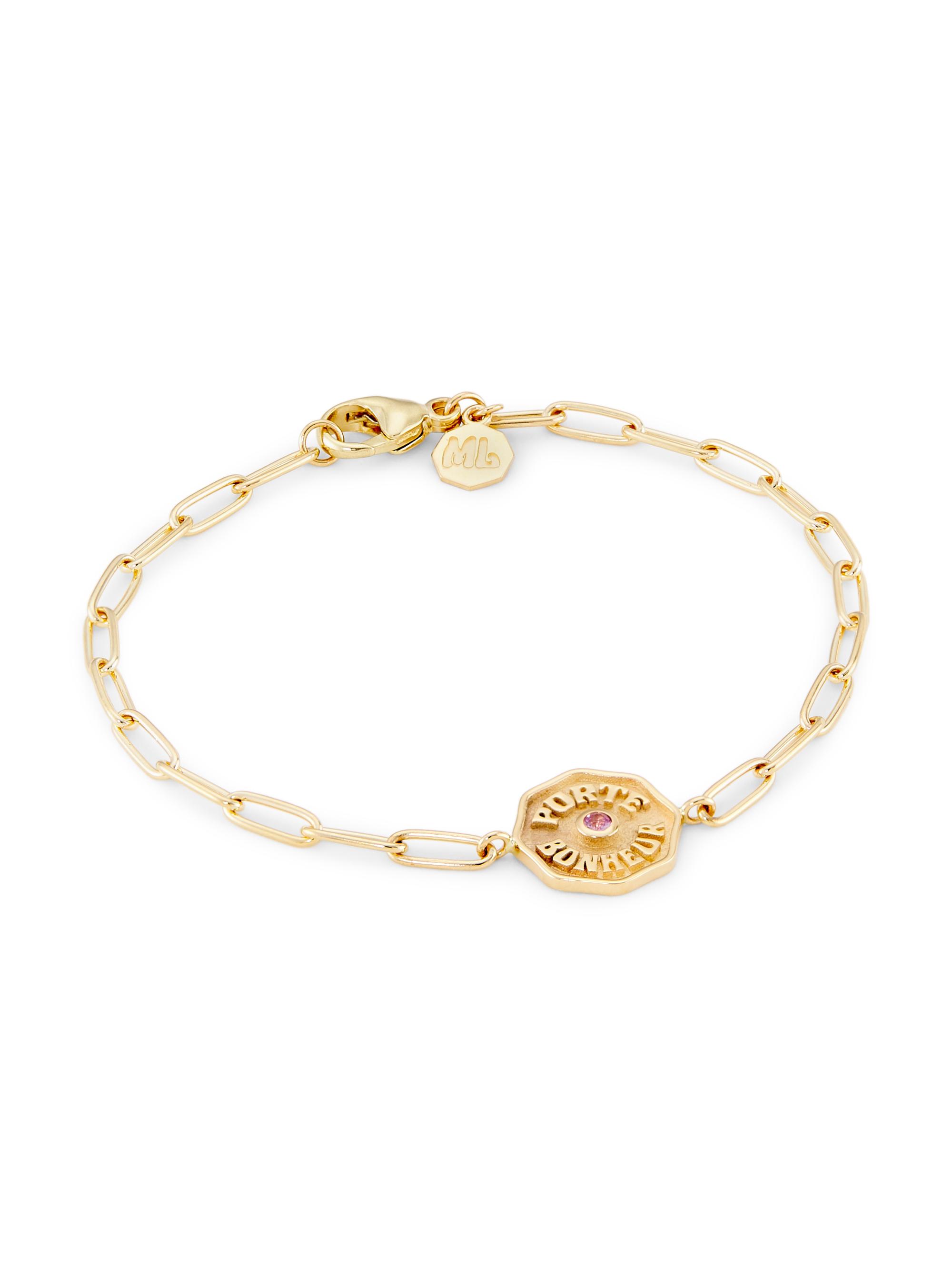 Marlo Laz Women's Je Porte Bonheur 14K Yellow Gold & Pink Sapphire Bracelet - Pink Sapphire