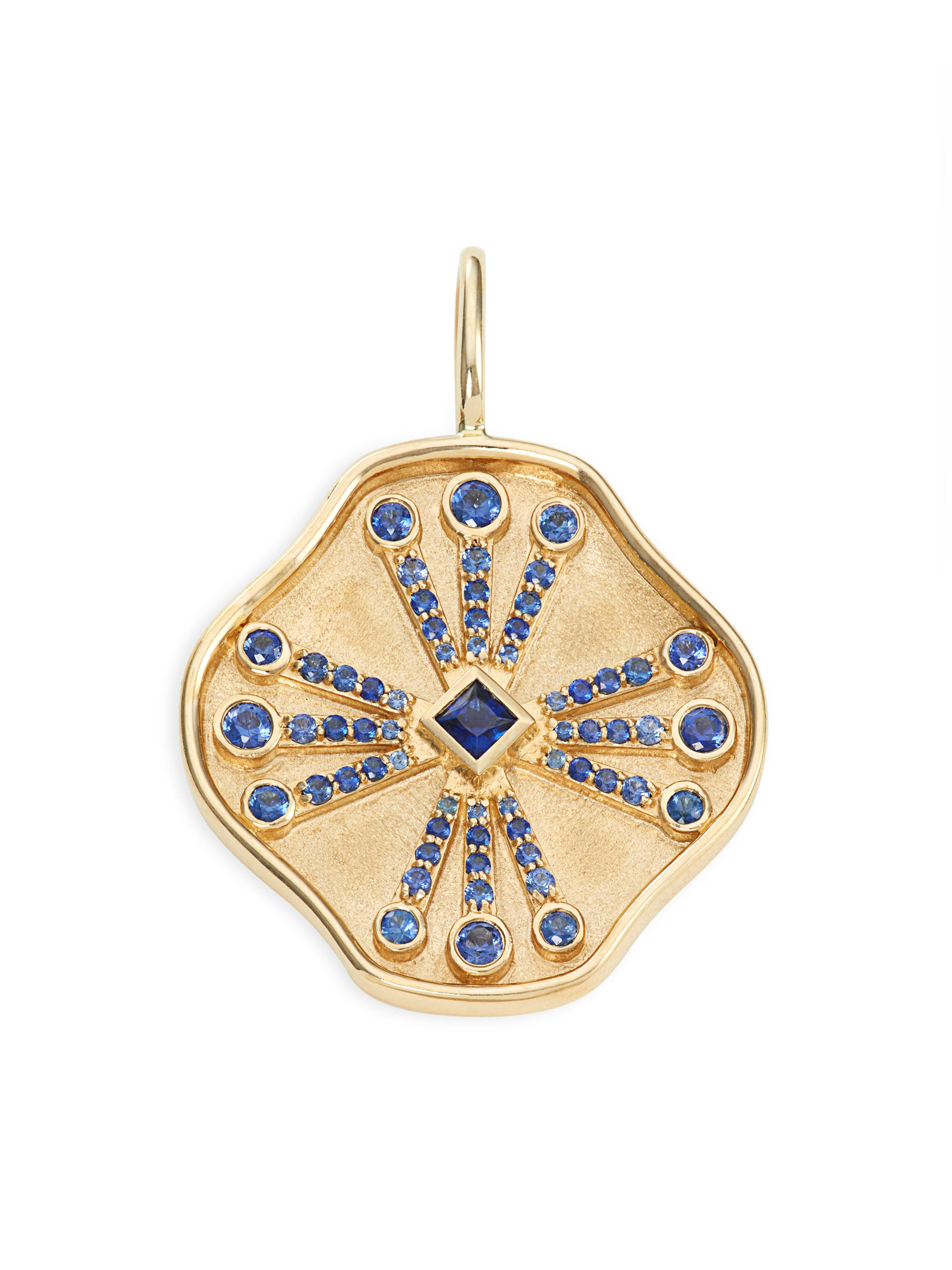 Marlo Laz Women's Desert Rising Guiding Light 14K Yellow Gold & Blue Sapphire Pendant - Sapphire