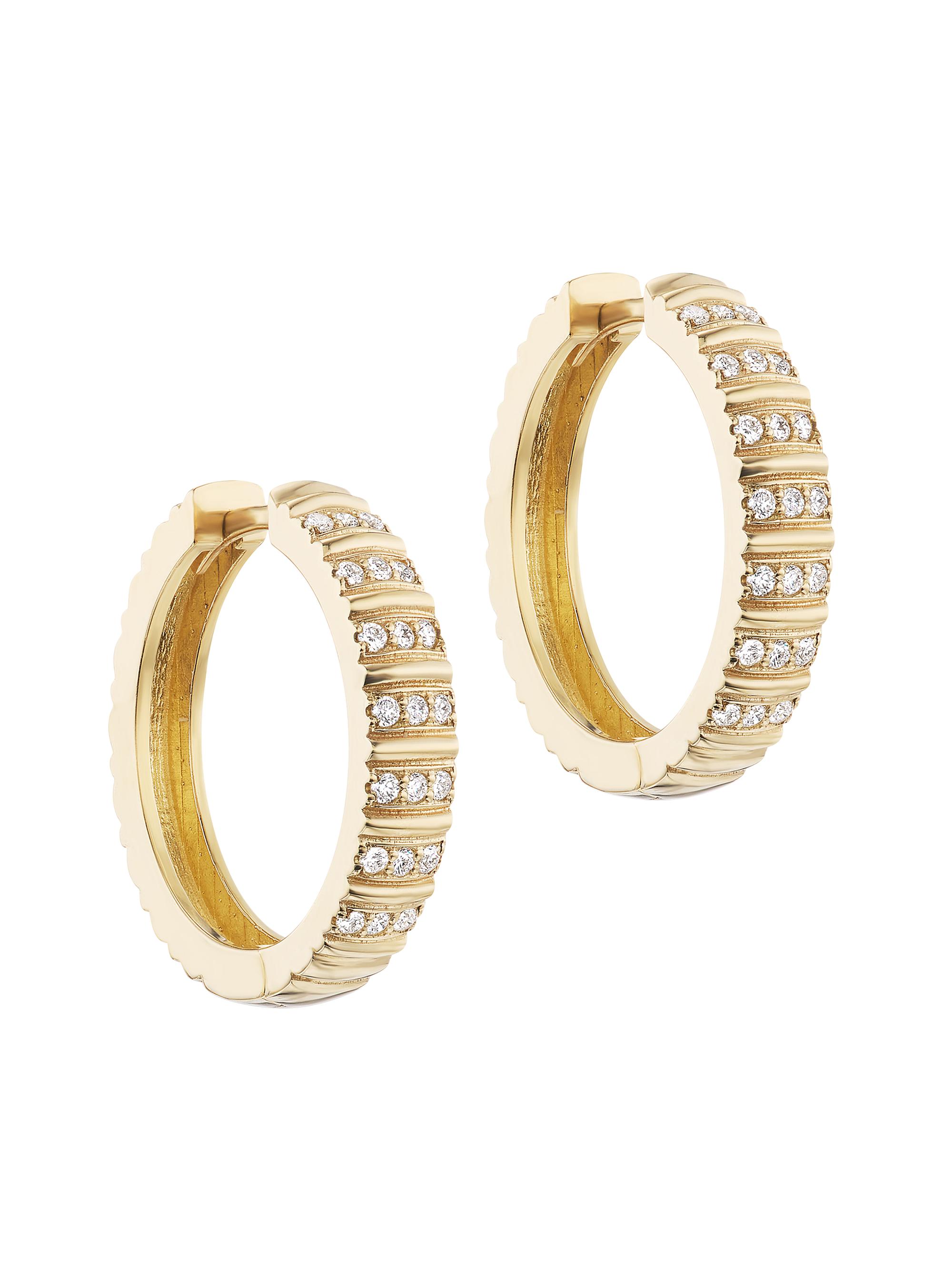 Marlo Laz Women's Desert Rising Juli 14K Yellow Gold & 0.26 TCW Diamond Hoop Earrings - Yellow Gold