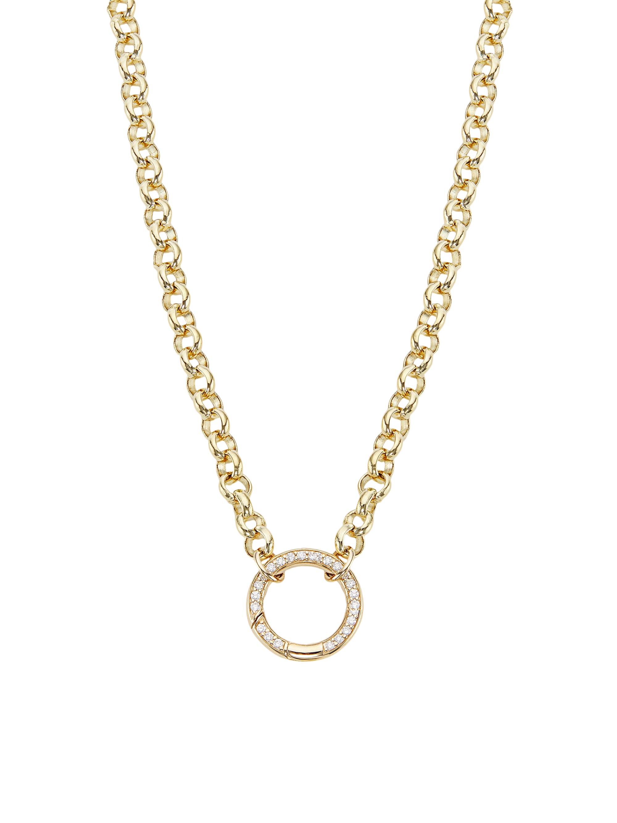 Marlo Laz Women's 14K Yellow Gold & 0.16 TCW Diamond Rolo-Chain Necklace - Gold