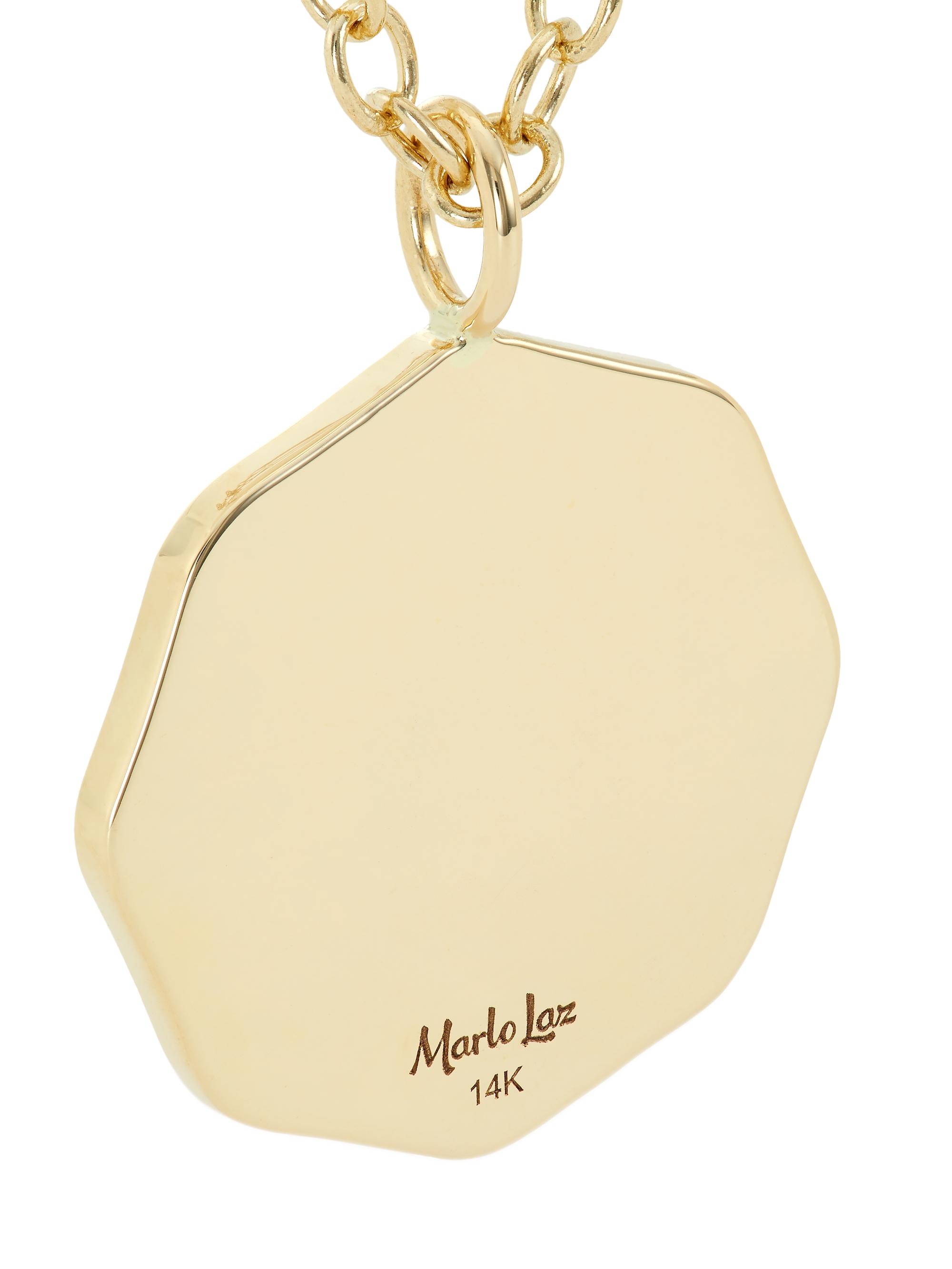 Marlo Laz Je Porte Bonheur Large 14K Yellow Gold, Enamel, Emerald