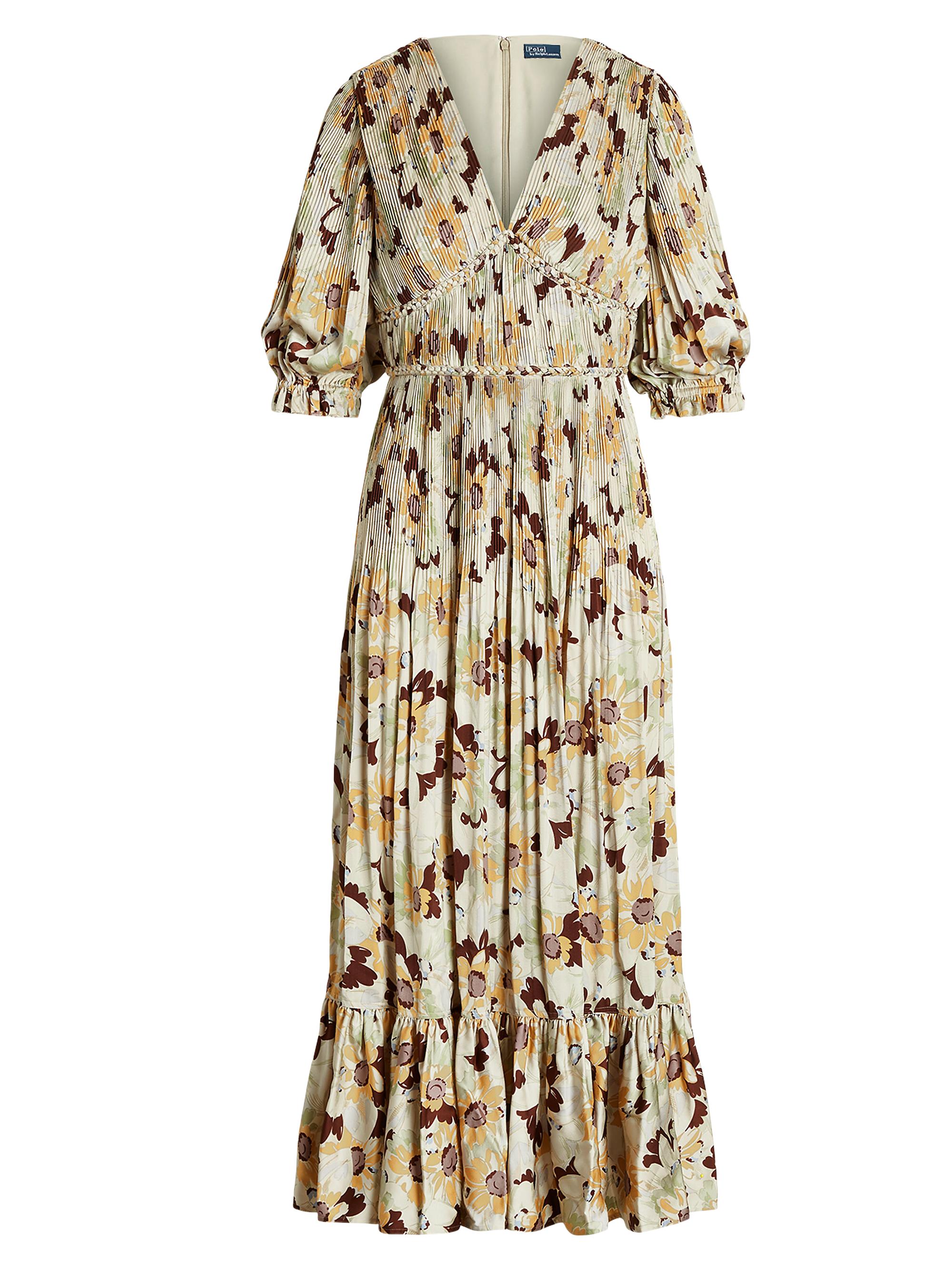 Polo Ralph Lauren Hazlee Floral Poplin Drawstring Midi-Dress