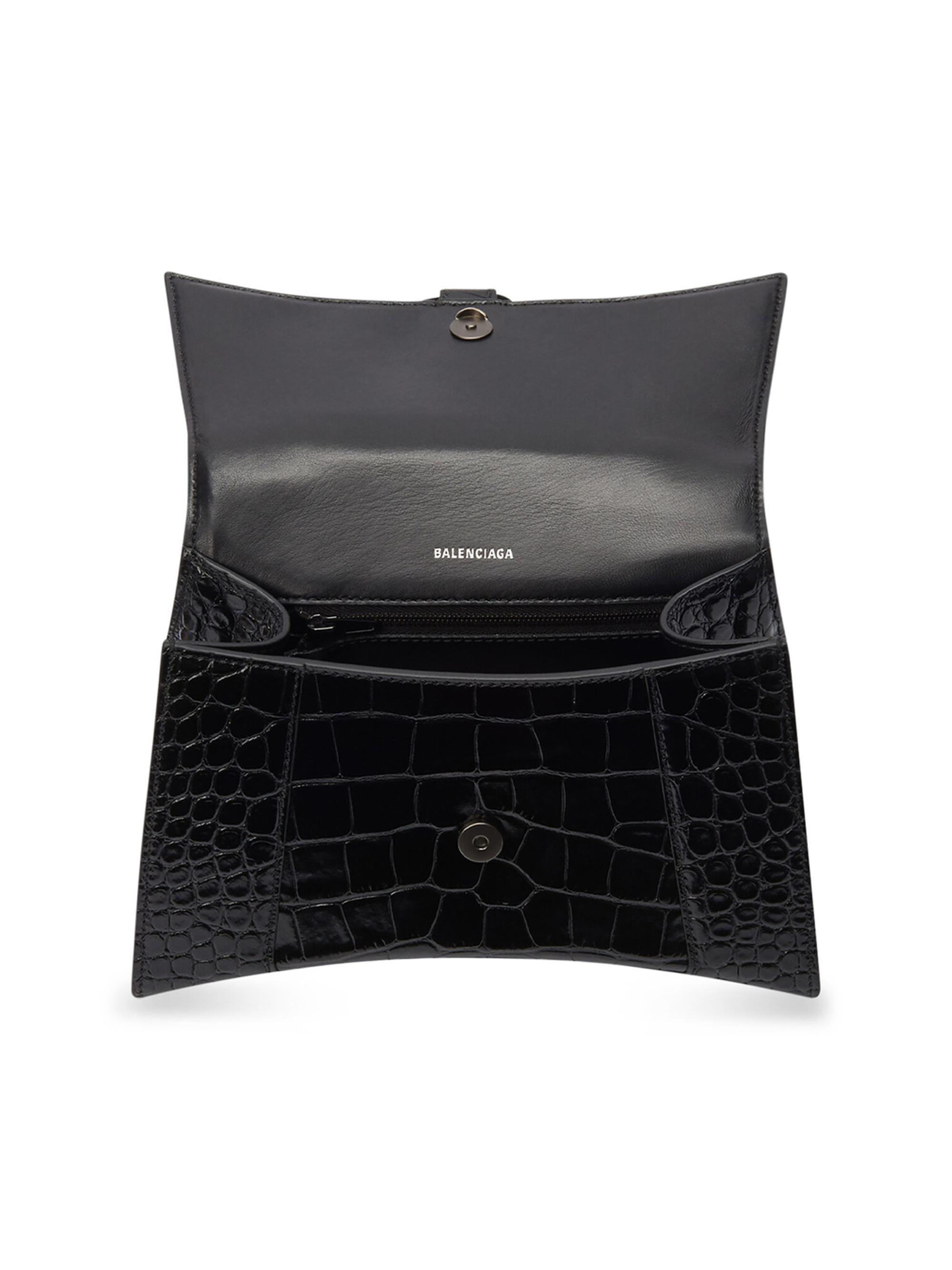 Balenciaga Hourglass Small Handbag Crocodile Embossed | Saks Fifth