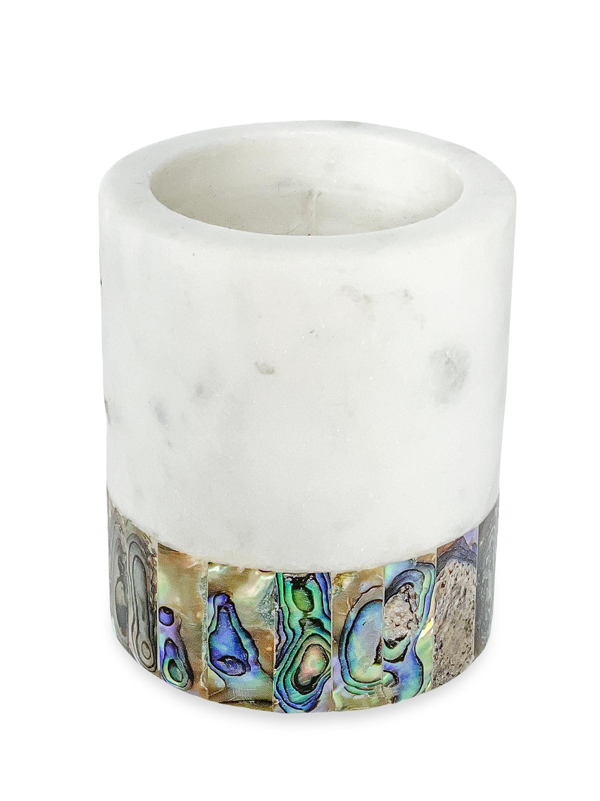 Anaya Mother-Of-Pearl Marble Eucalyptus Marble Candle