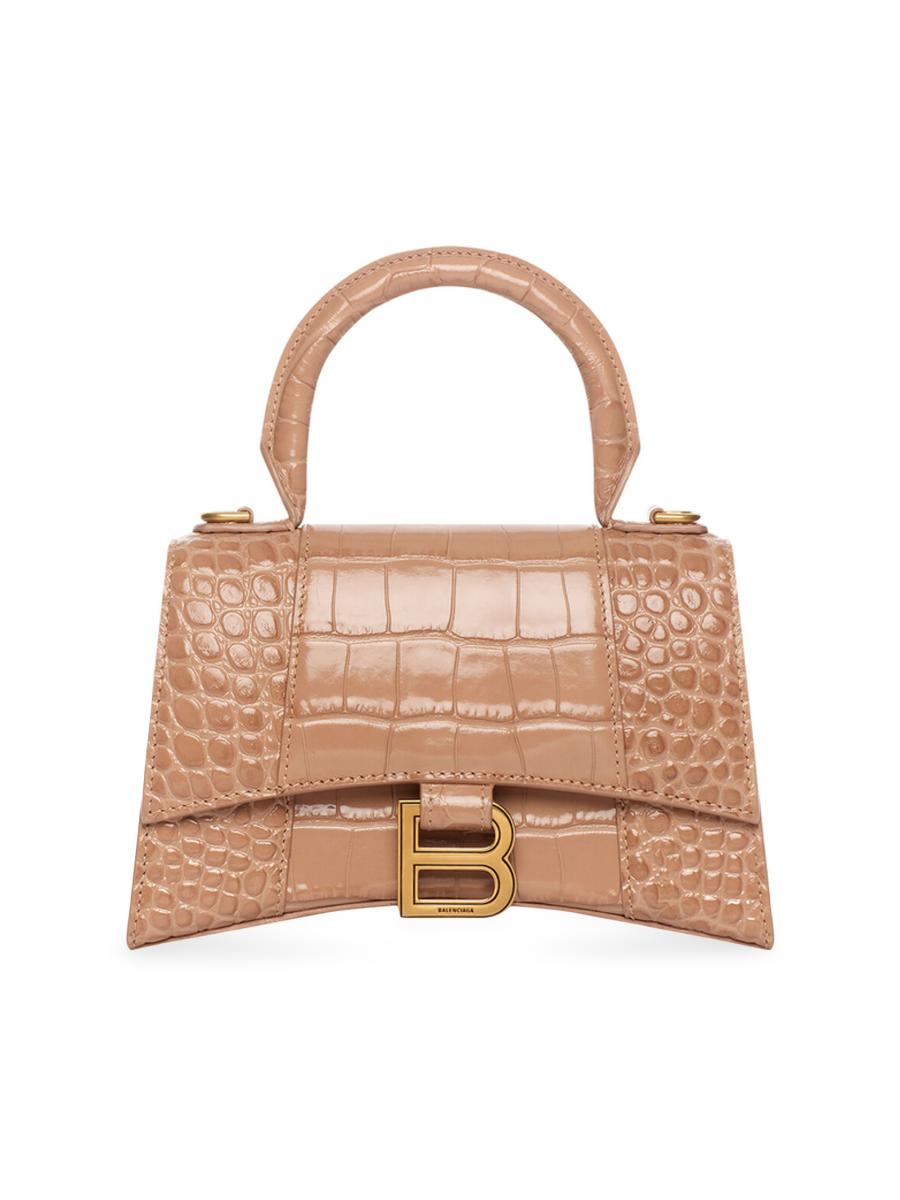 Balenciaga Hourglass XS Handbag Crocodile Embossed | Saks