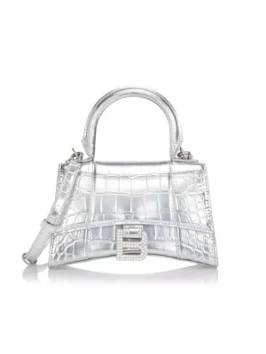 Balenciaga crystal hourglass wallet - Silver