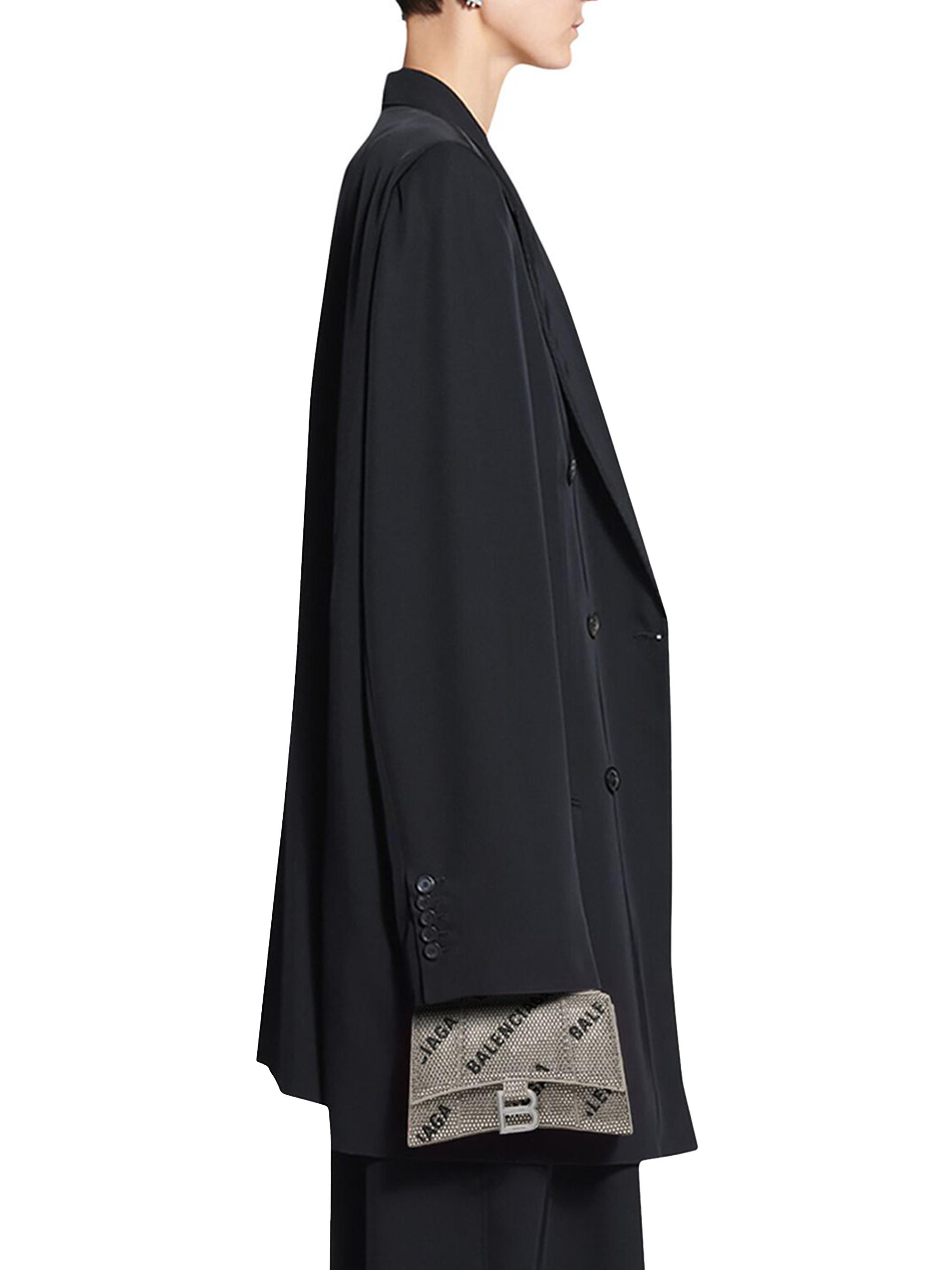 Balenciaga Hourglass XS Handbag With Chain And Allover Logo