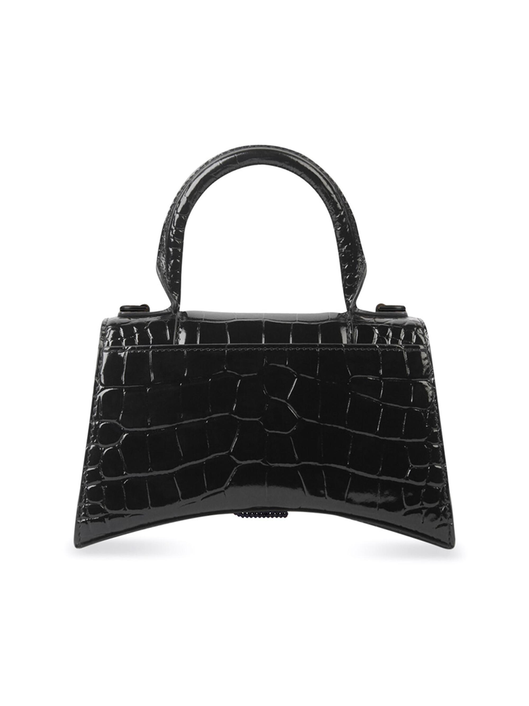 Balenciaga Hourglass XS Handbag Crocodile Embossed With