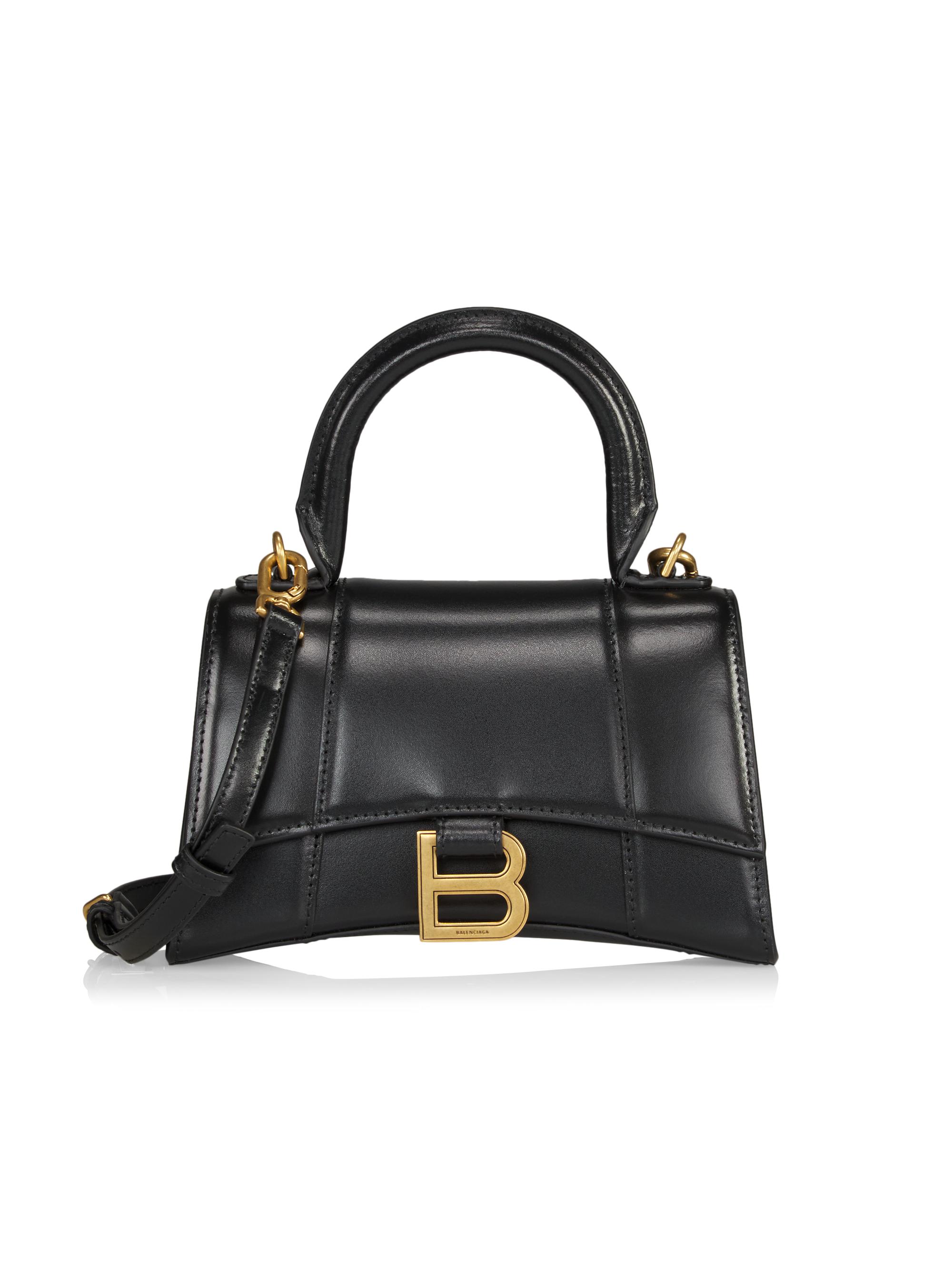Balenciaga Hourglass XS Handbag With Chain And Allover Logo