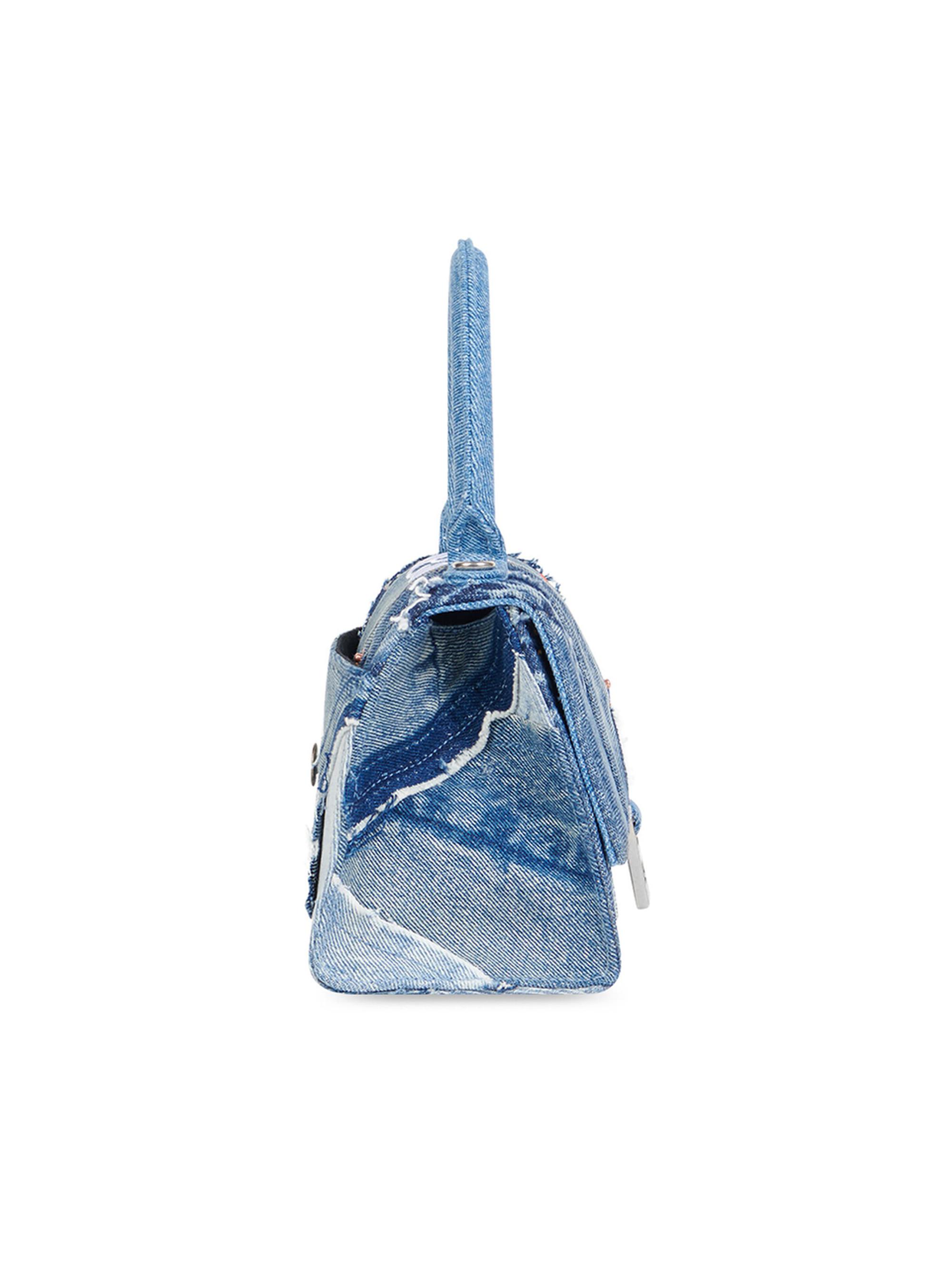 Balenciaga Hourglass Small Handbag In Denim | Saks Fifth Avenue